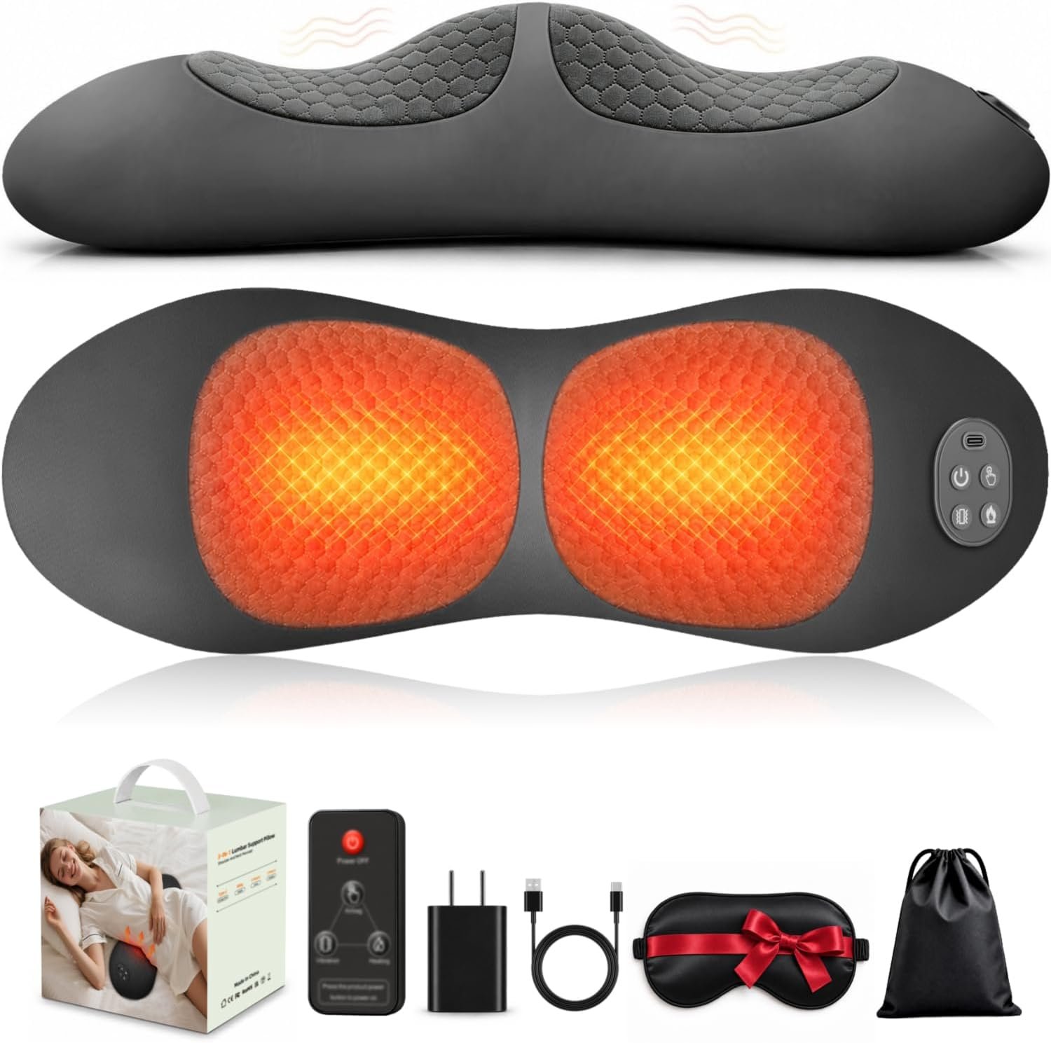 Cordless 3-in-1 Triple Fusion Back Massager with Remote Control