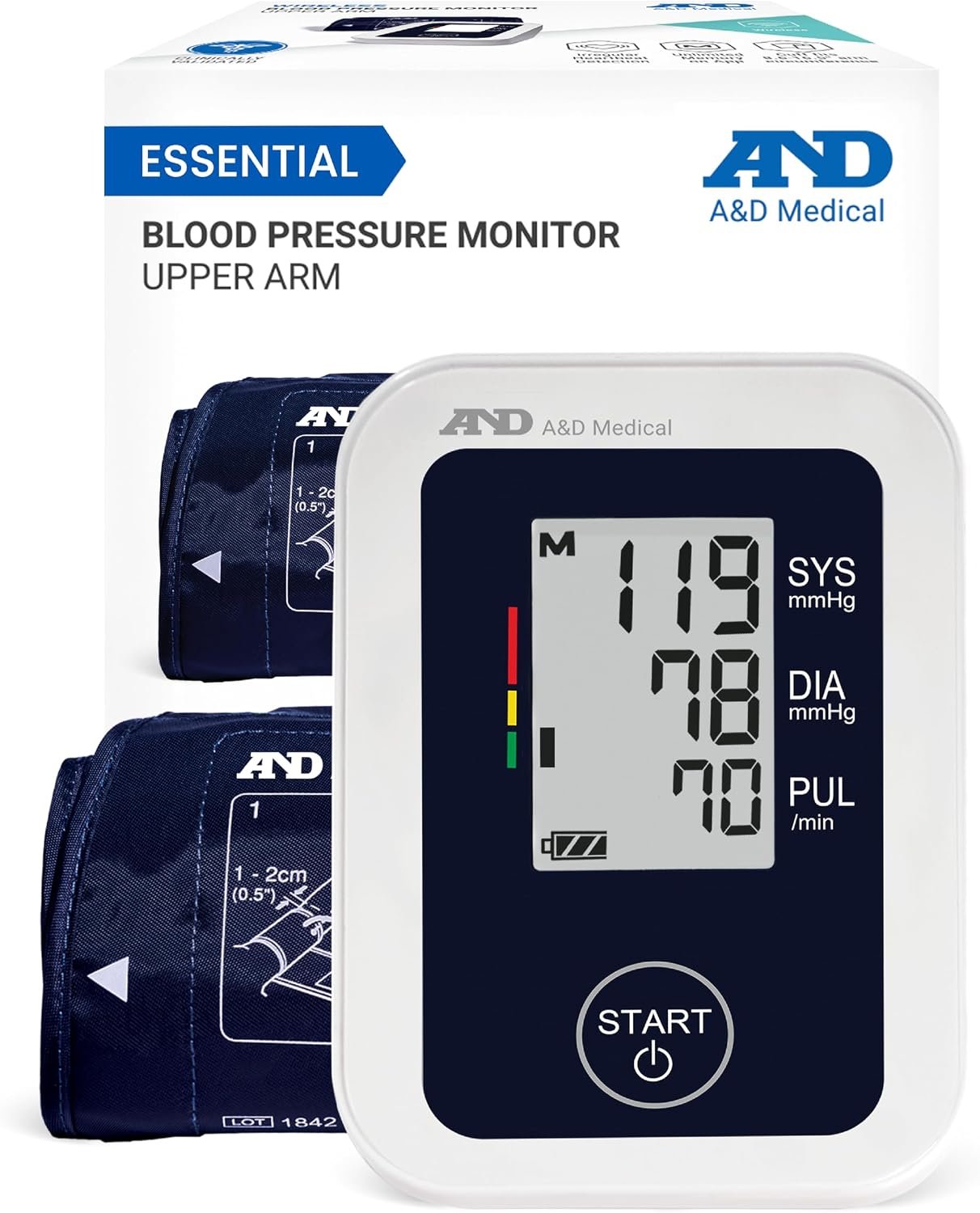 A&D Medical UA-651 Upper Arm Blood Pressure Monitor, Cuff 8.6-16.5”