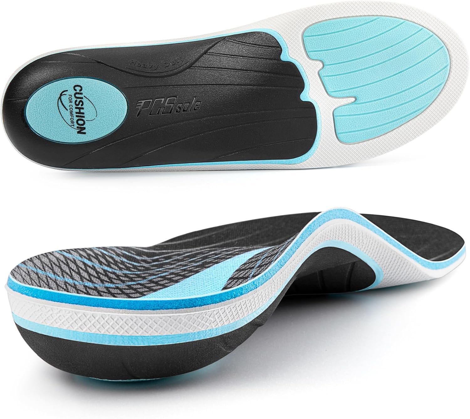 PCSsole Plantar Fasciitis Insoles, Heavy Duty High Arch Support Inserts