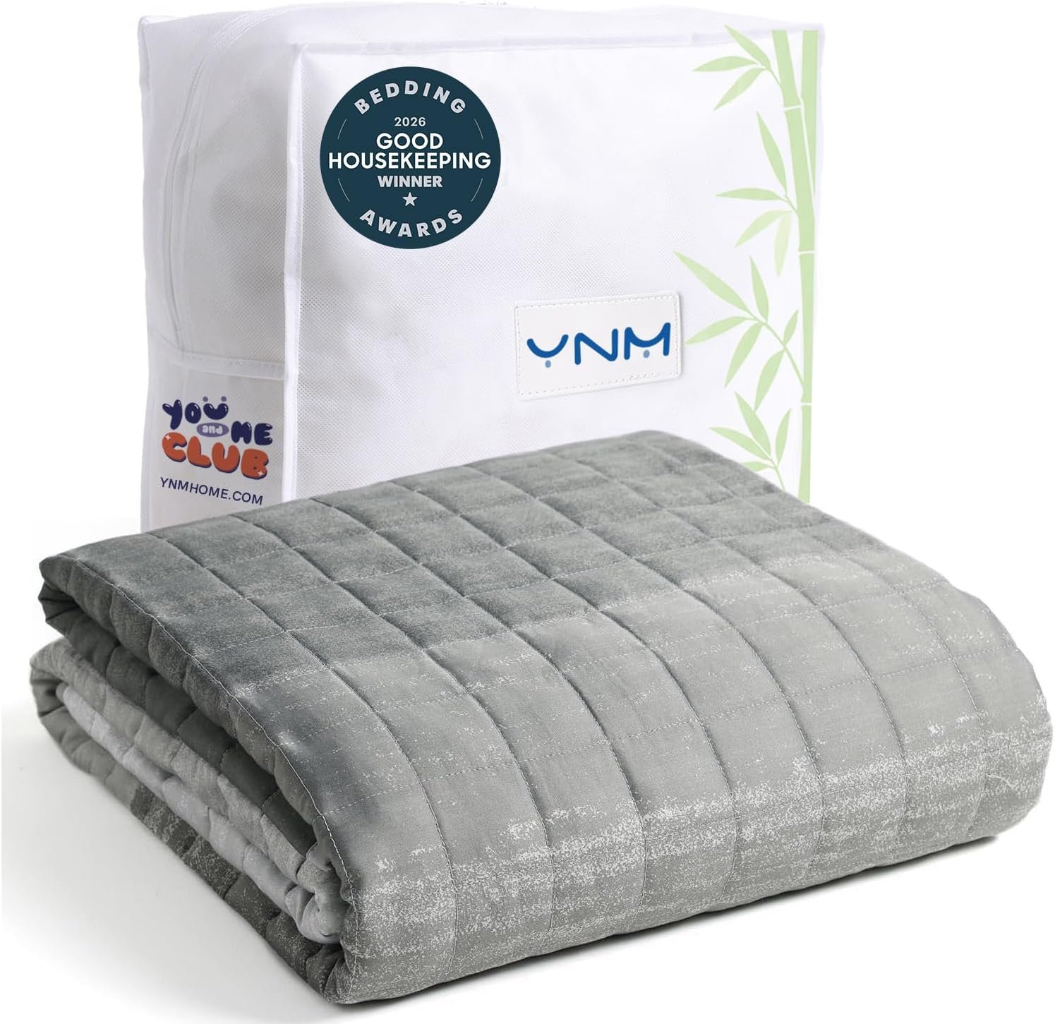 YnM Cooling Weighted Blanket — Oeko-Tex Certified Material (Gradient Dark Grey, 60″x80″ 20lbs), Suit for One Person(~190lb) Use on Queen/King Bed