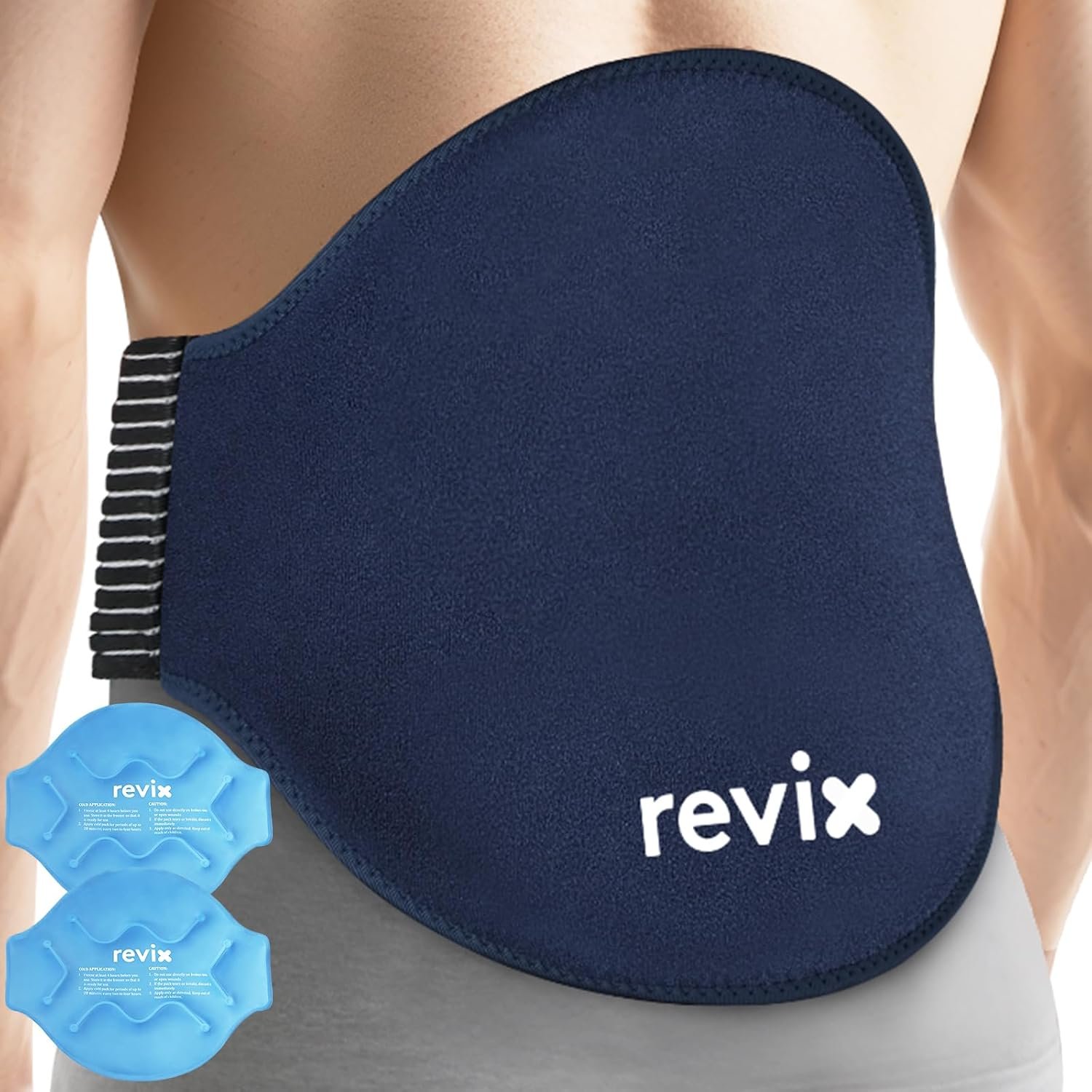 REVIX Extra Large Lower Back Ice Pack Wrap, 2 Pack Gel Wrap for Lumbar