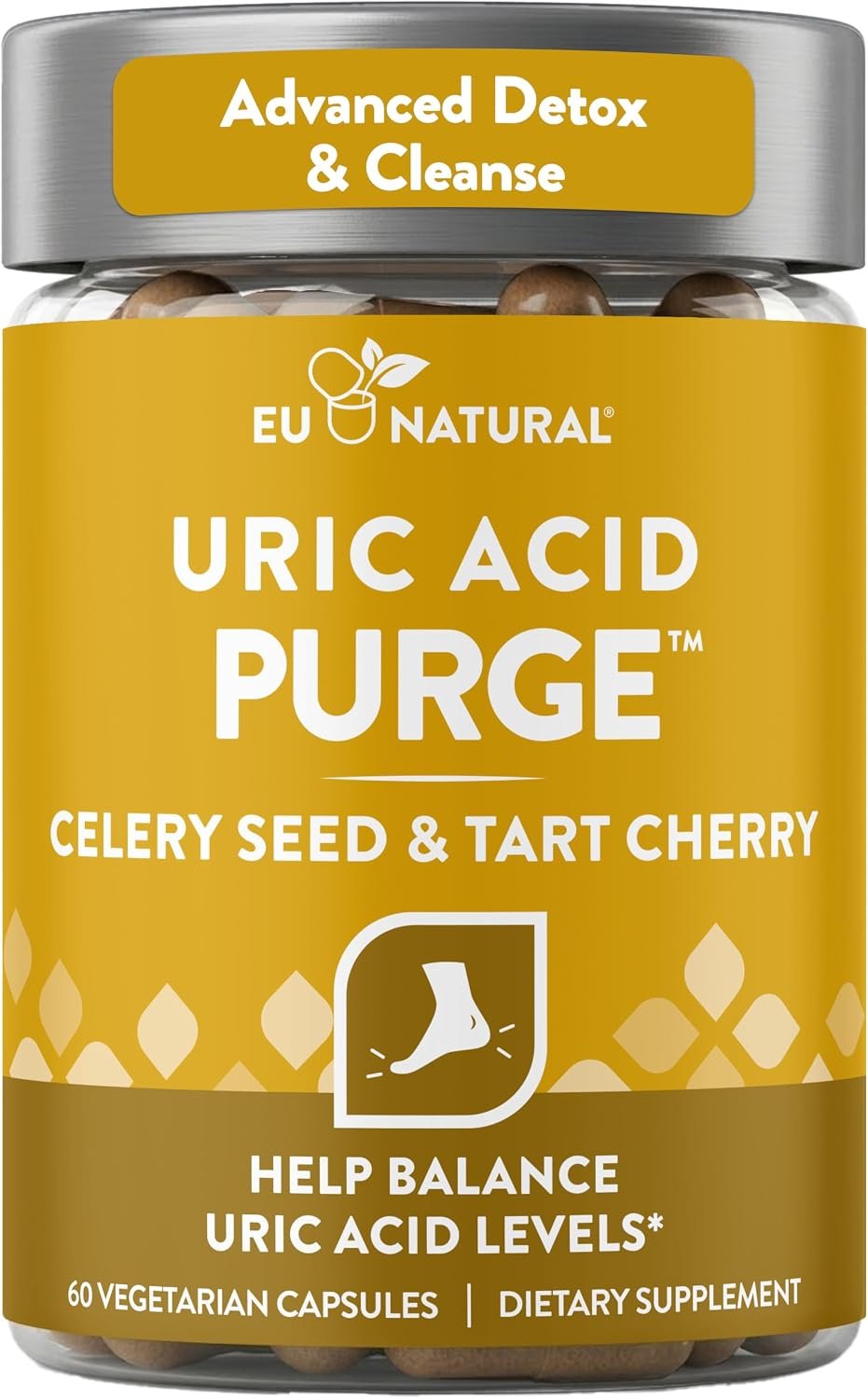 Eu Natural Purge Uric Acid Flush with Tart Cherry & Celery Seed, 60 Caps