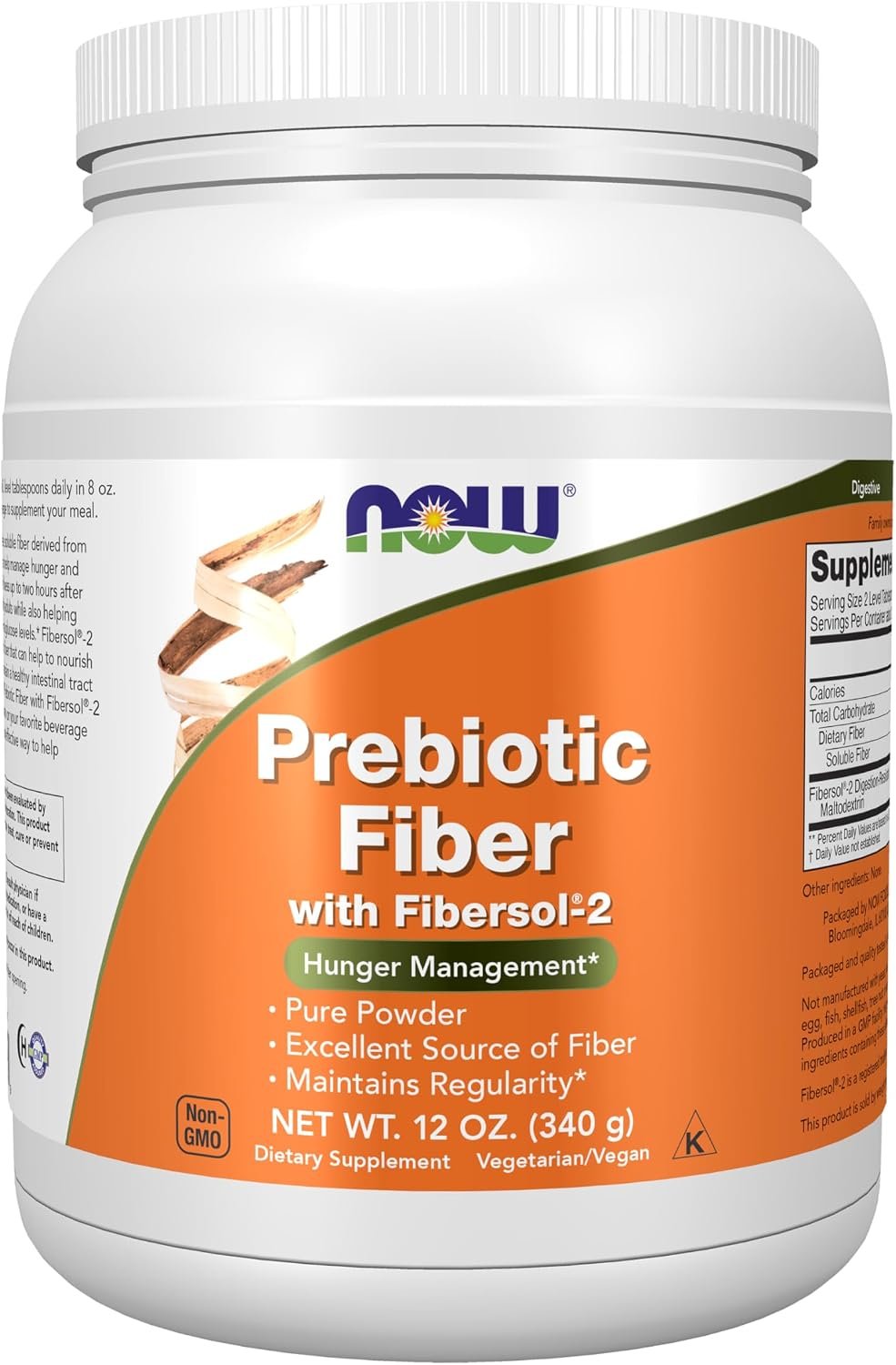 NOW Supplements, Prebiotic Fiber with Fibersol-2, Powder, 12-oz