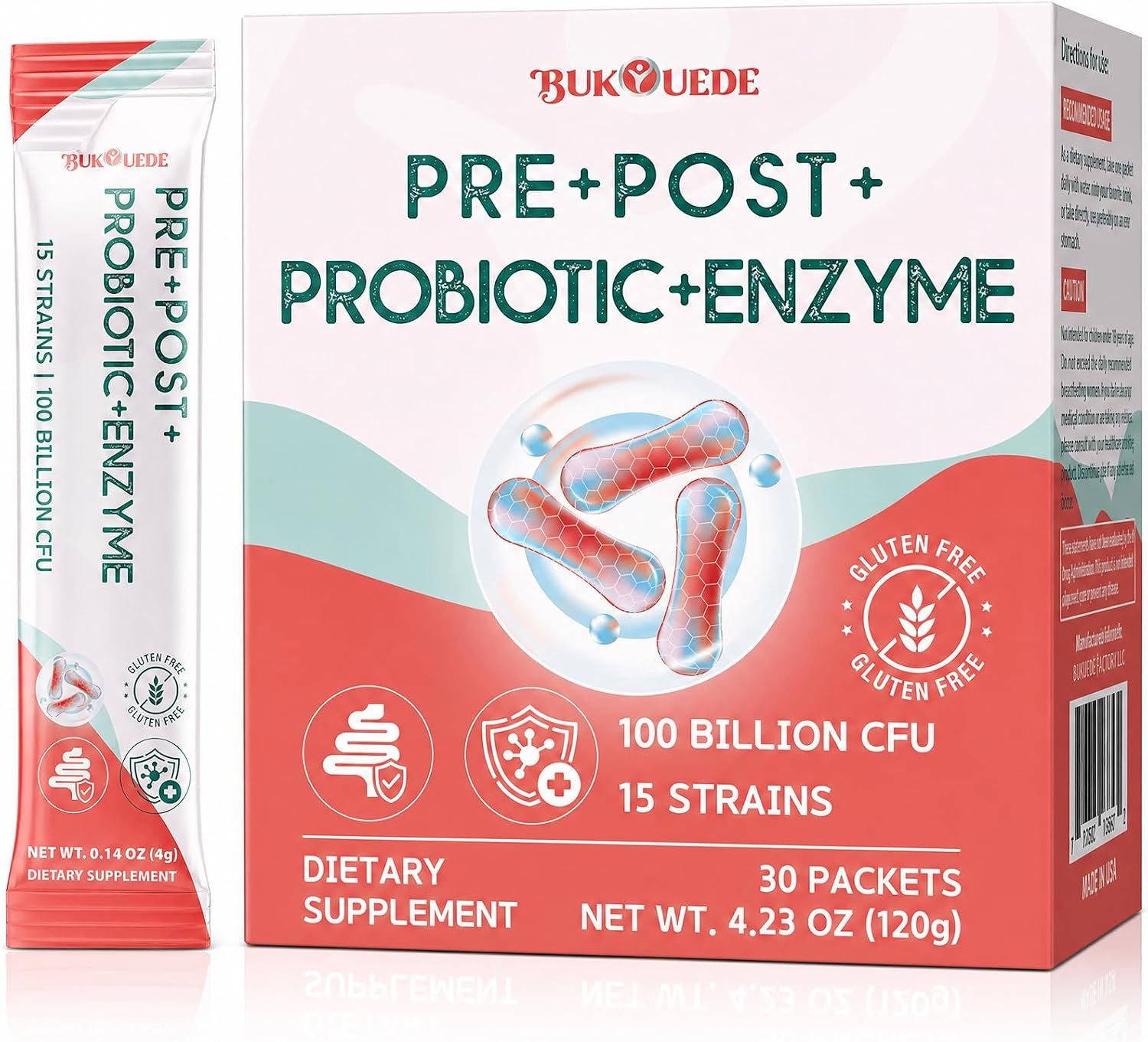 Probiotic Powder, Probiotics for Gut Health, 100 Billion CFU, 30 Packets