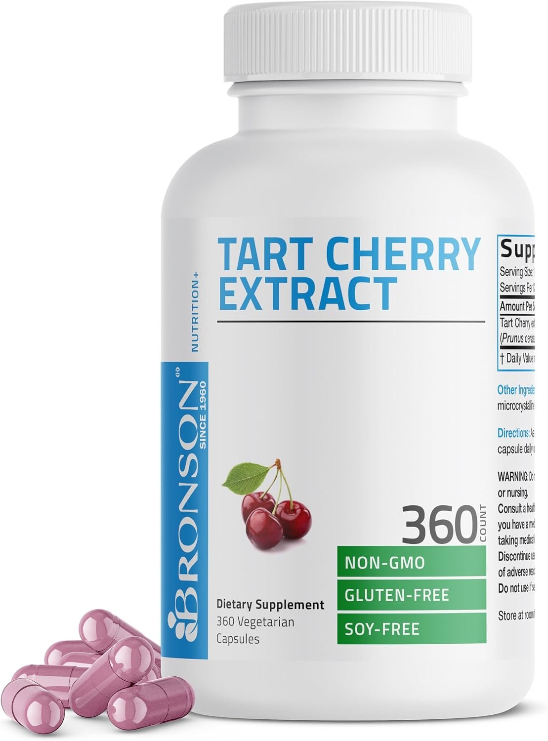 Bronson Tart Cherry Extract for Joint Support, 360 Vegetarian Capsules