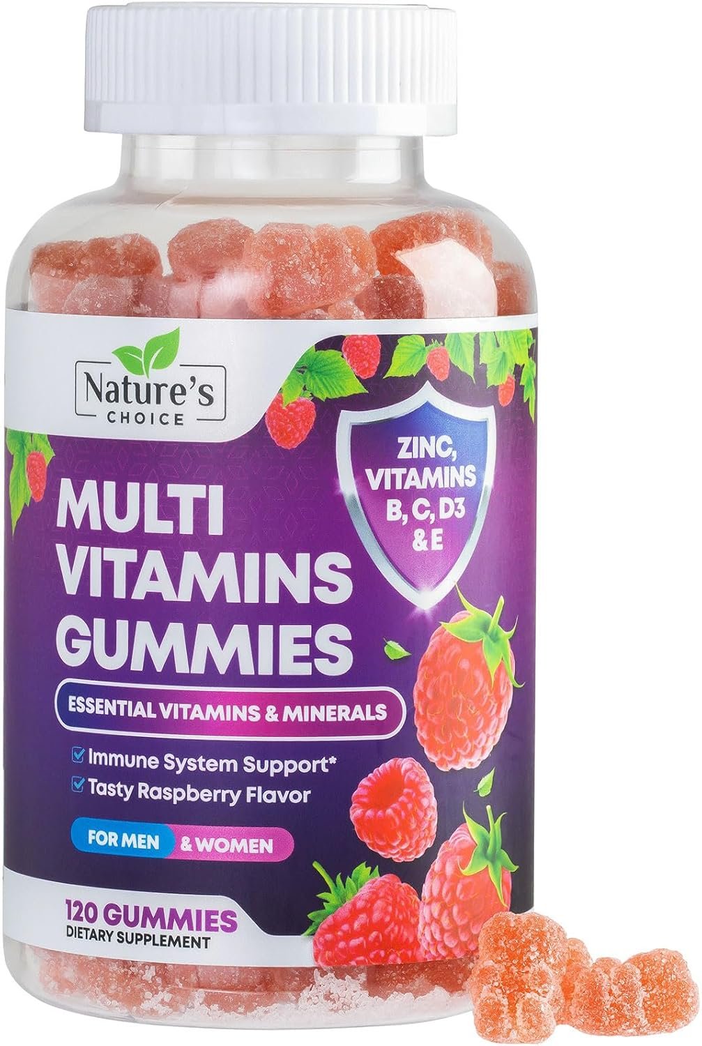 Multivitamin Gummies for Adults – Complete Adult Multivitamins Gummy with Essential Vitamins A, C, D, E, & High Potency B12 for Women & Men, Daily Immune Support Multivitamins Supplement – 120 Gummies