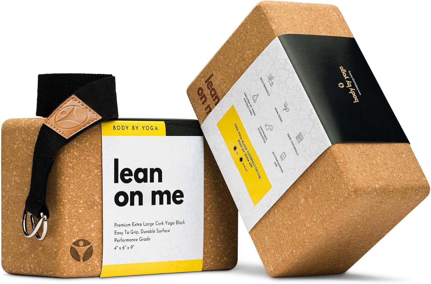 Cork Yoga Blocks 2 Pack – Premium Cork Grain, Highly Stable, Chip Resistant