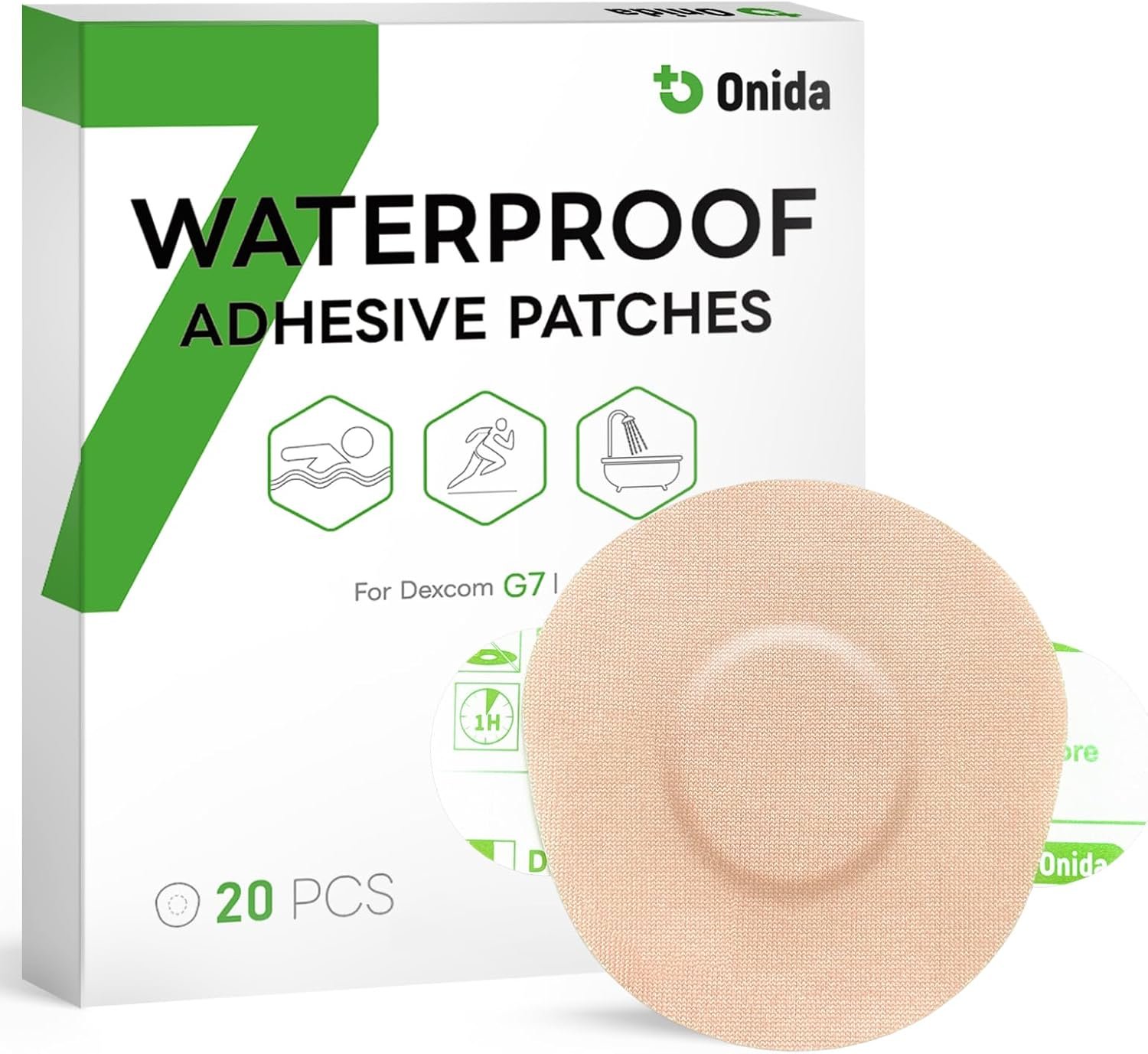 Onida Dexcom G7 Over Patches 20PCS Waterproof CGM Covers for G7 & Stelo