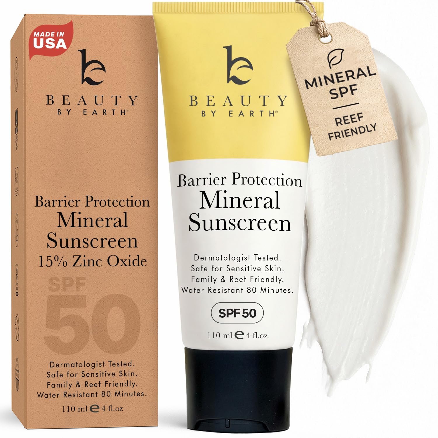 Mineral Sunscreen for Body SPF 50 – Reef Friendly, Non-Nano Zinc Oxide
