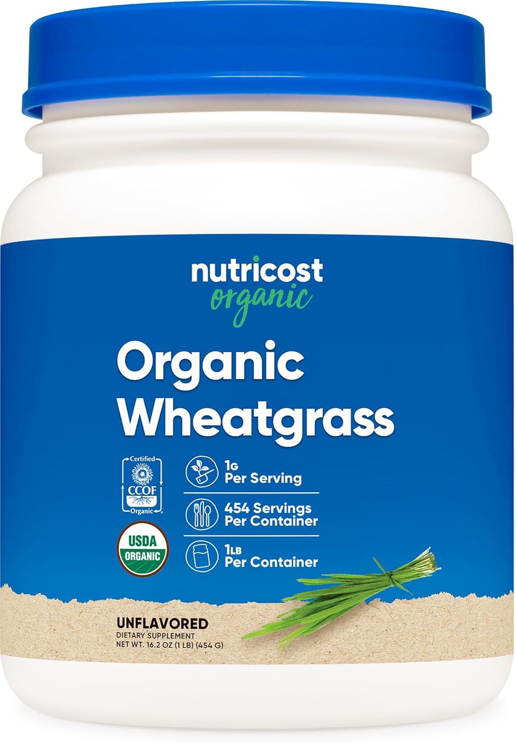 Nutricost Organic Wheatgrass Powder 1 LB – Non-GMO Superfood