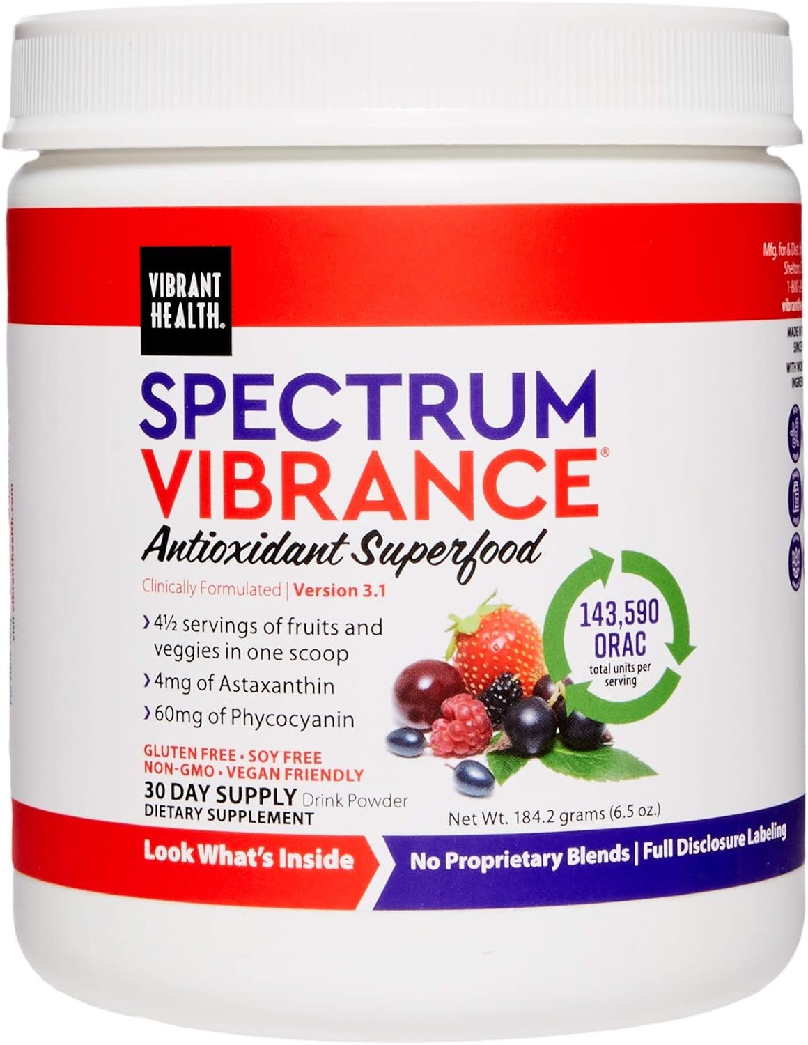 Vibrant Health Spectrum Vibrance Vegan Superfood Powder, 30 Servings