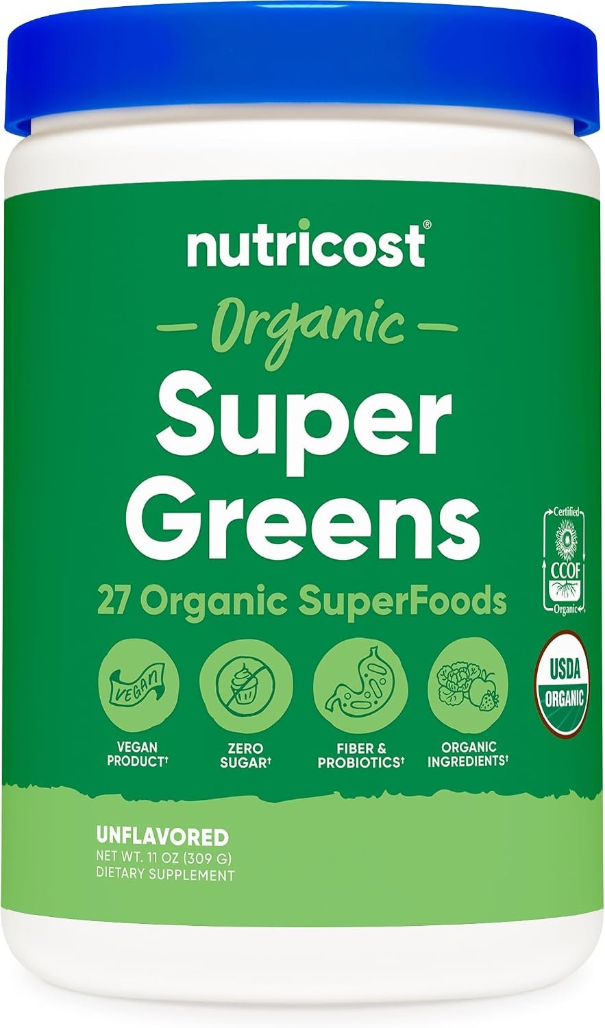 Nutricost Organic Super Greens Powder (30 Servings) No Flavor Added