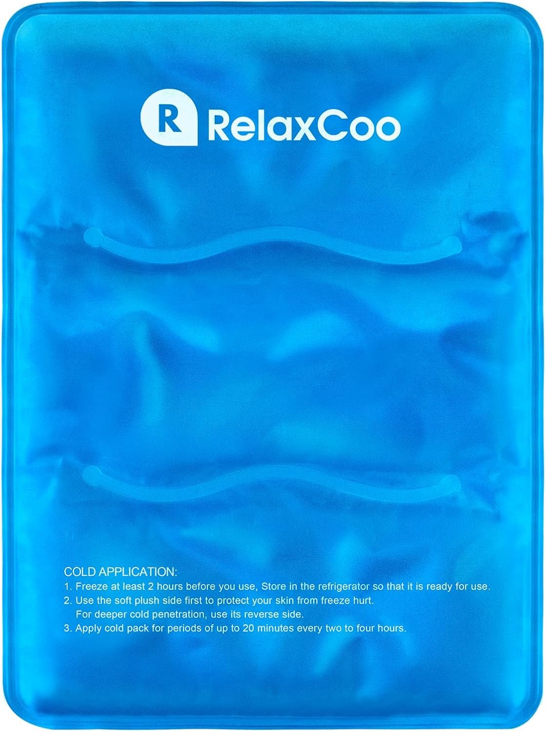 RelaxCoo 11×14.5 Large Flexible Ice Pack for Injuries Reusable Gel, Cold Compress for Hip, Shoulder, Knee, Back Pain, Swelling, Bruises, Surgery