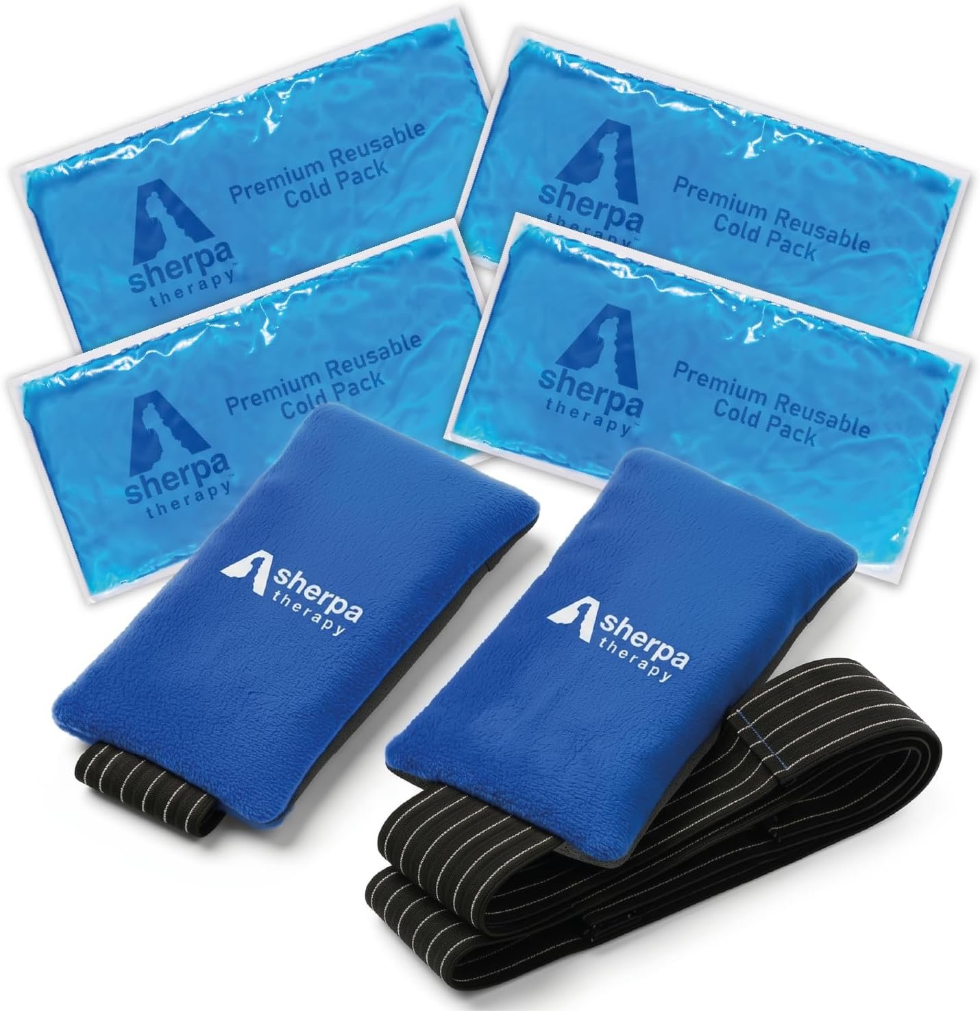 Flexible Cold Gel Pack with Straps, 9.5″ x 4.5″, 4 Pack