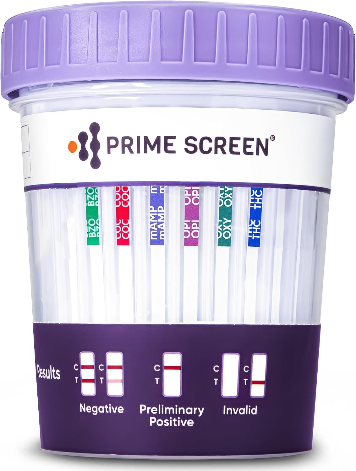 [5 Pack] Prime Screen Multi Drug Urine Test Cup -6 Panel (BZO,COC,mAMP,OPI, OXY,THC) C-CUP-TDOA-564