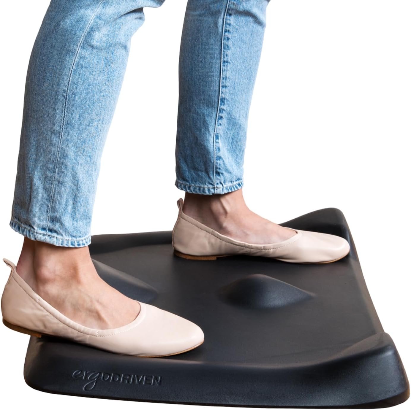 Standing Desk Mat – Topo Mini by Ergodriven | The Smaller Not-Flat Anti-Fatigue Standing Desk Mat with Calculated Terrain | Ultra-Thick Premium Comfort Foam, Durable, No PFAs or PVC | Obsidian Black