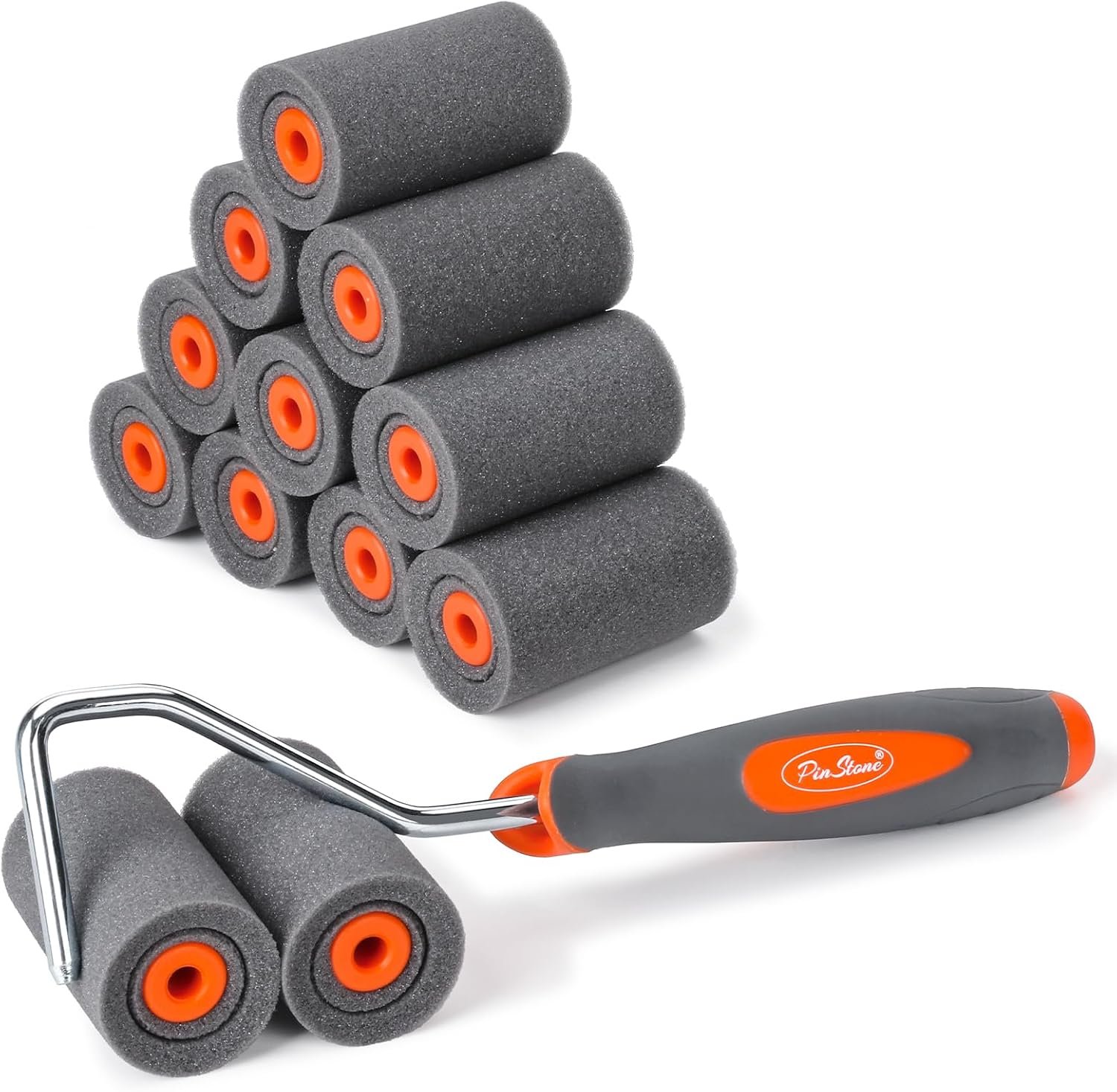 13 Pack 2″ High Density Foam Paint Roller Kit for Smooth & Precision Finish