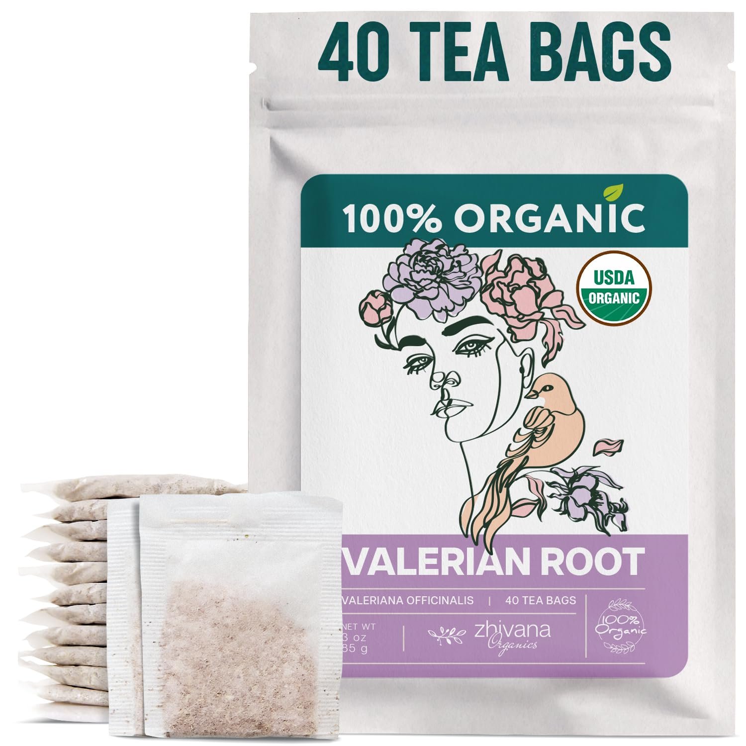 Valerian Root Tea Organic (40 Tea Bags) – Sleep, Healthy Stress Response