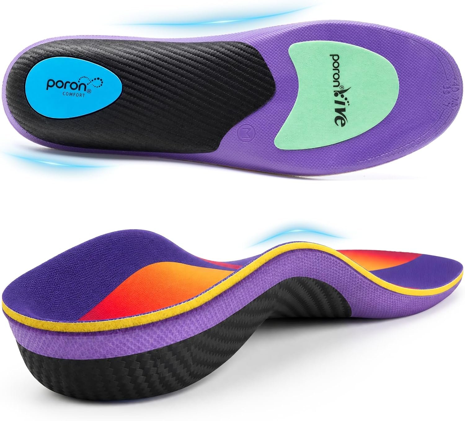 Plantar Fasciitis Insoles for Women Men, 230+ lbs Medium Arch Support