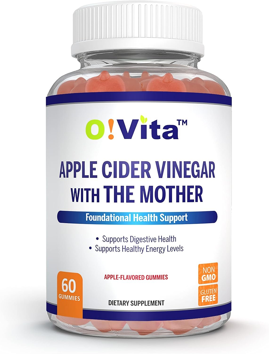 Apple Cider Vinegar Gummies with The Mother, Gluten Free, Vegan, Made with Pomagranate, Beet Root, and Vitamin B12 for Energy – 60 Non-GMO Apple Flavored Gummies, up to 2-Month Supply