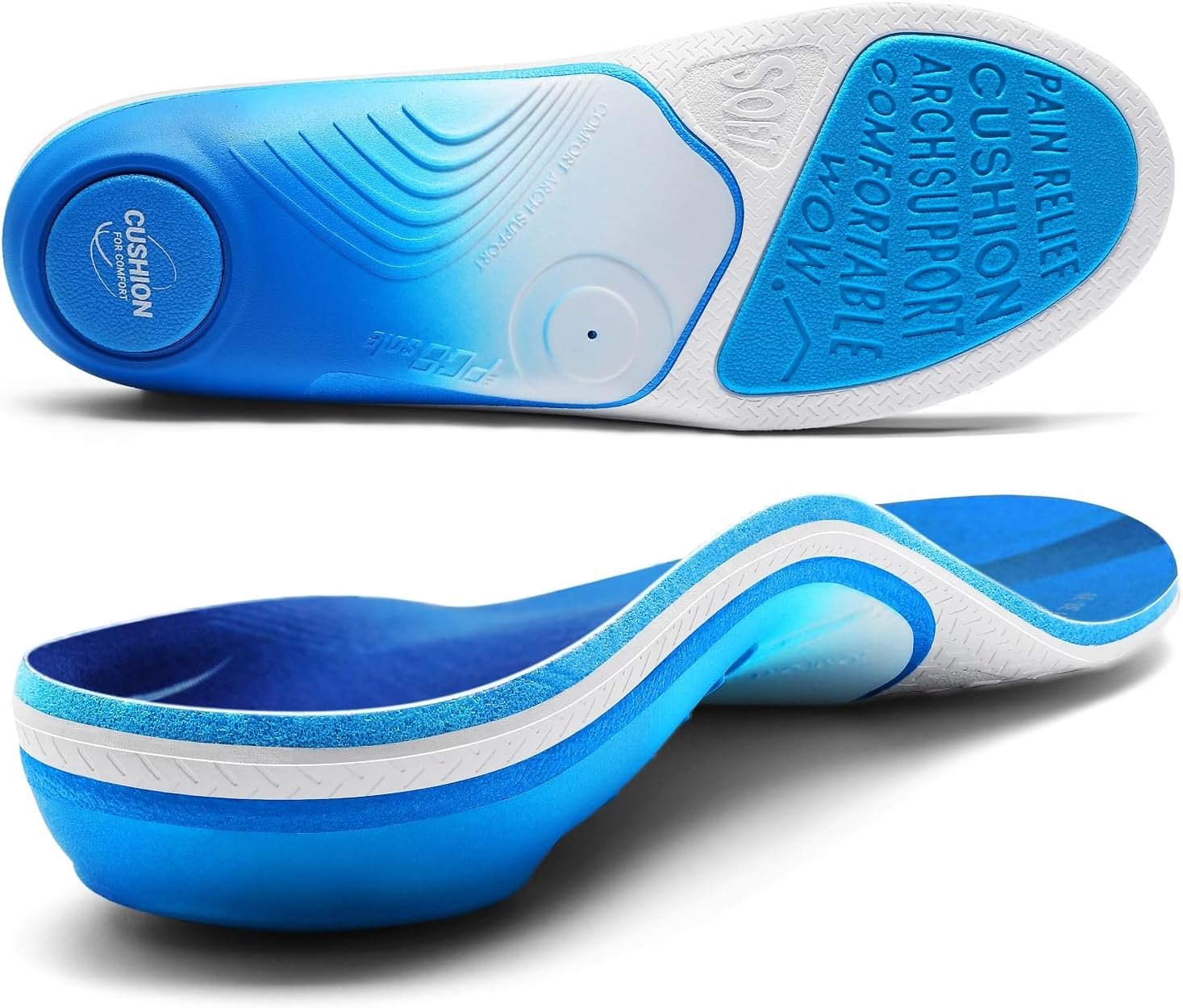 PCSsole Professional Plantar Fasciitis Insoles, 240+ LBS Heavy Duty Insert
