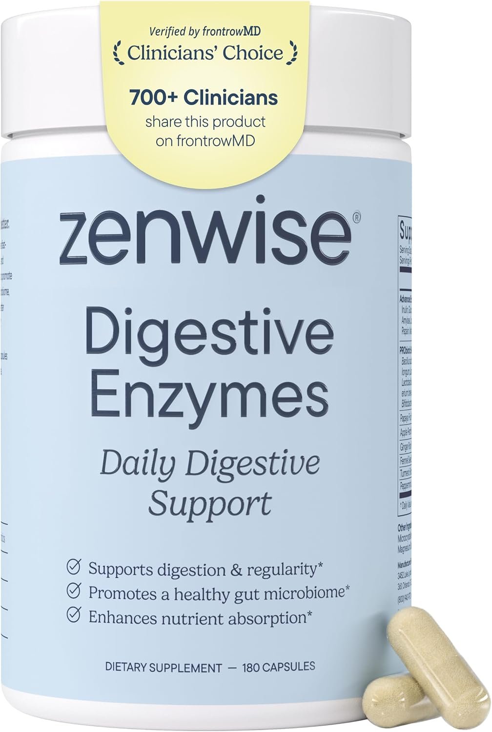 Zenwise Health Digestive Enzymes, Probiotics, for Gut Health Bloat – 180 CT