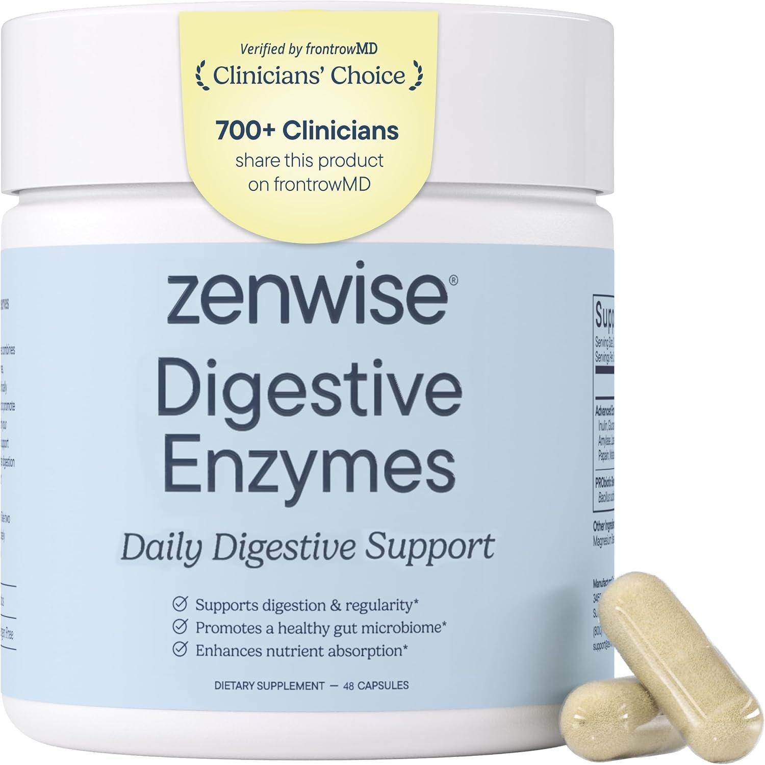 Zenwise Health Digestive Enzymes, Bromelain, Probiotics, Gut Health – 48 CT
