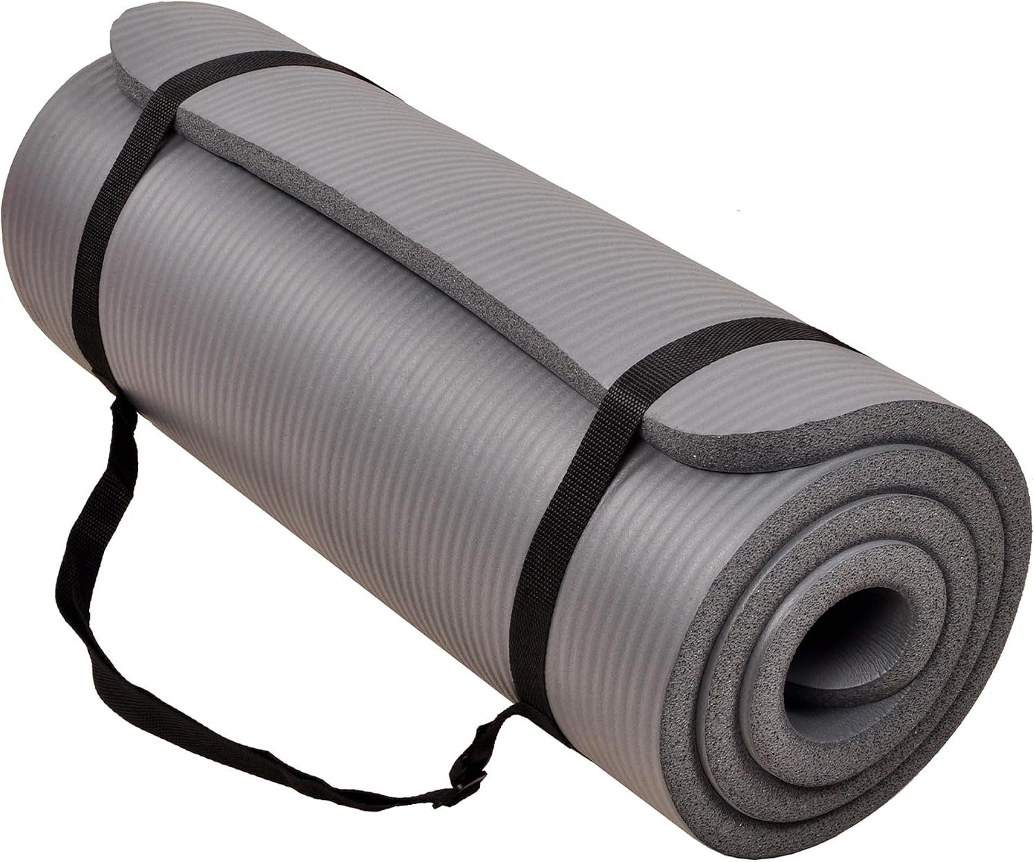 Signature Fitness Extra Thick High-Density Foam Yoga Mat – Multiple Thicknesses (1/2″ & 1″) / Multiple Colors – Double-Sided Non-Slip Surface – with Carrying Strap for Pilates, Yoga & Home Workouts