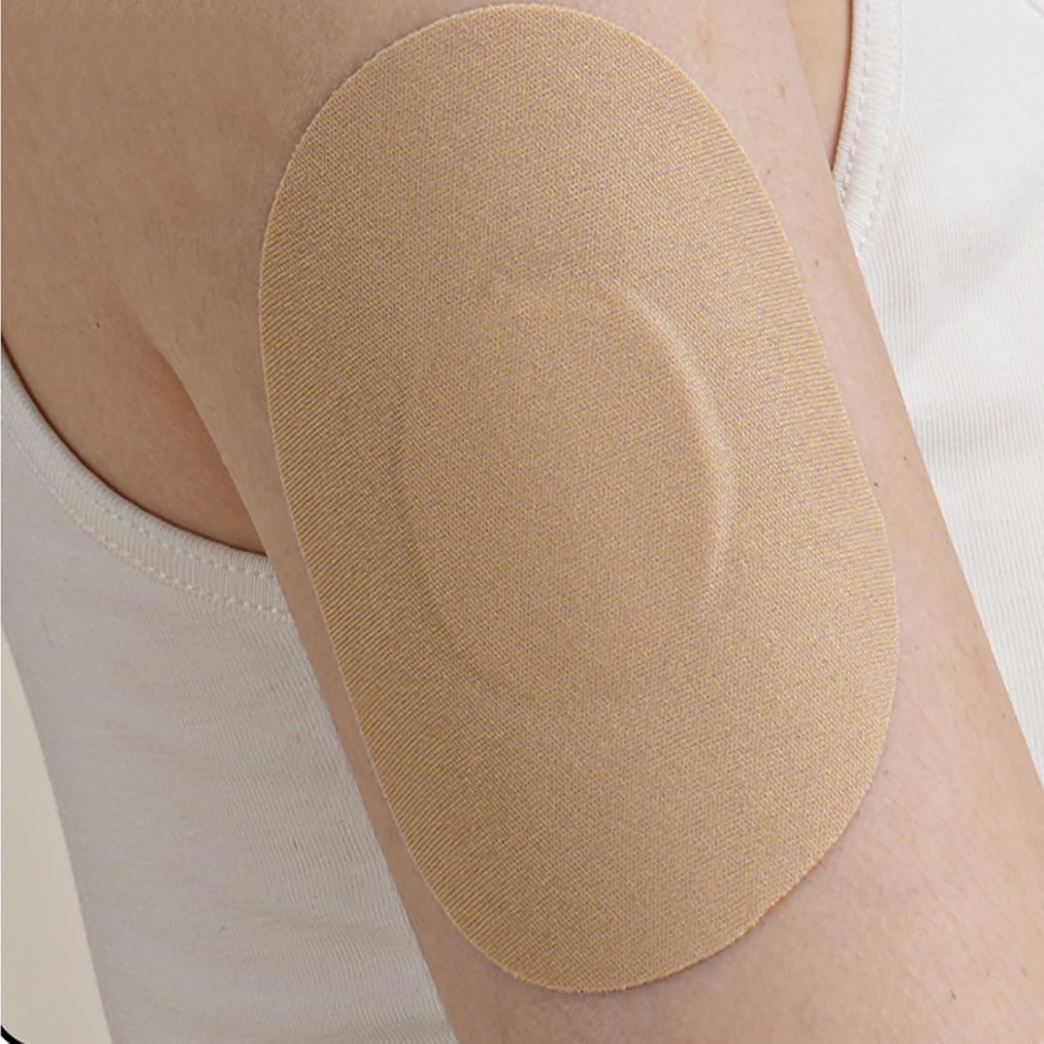 25 Pack Adhesive Patches for Guardian 3/4 and Freestyle Libre 1/2/3 – Enlite – Insulin Pumps Sensor, Waterproof CGM Sensor Patches, no Glue on the Center, Continuous Glucose Monitor Sensor Cover(Tan)