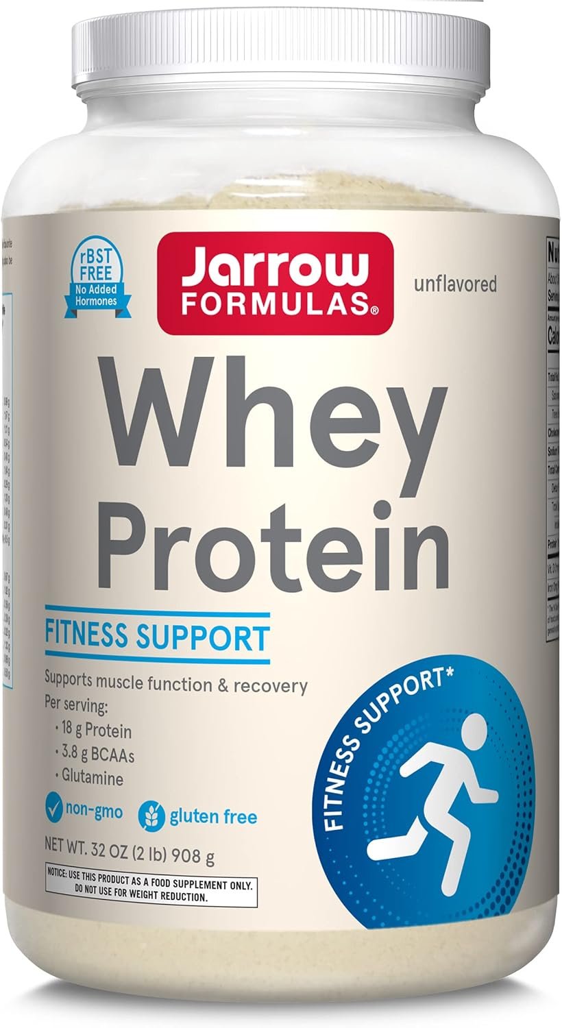Jarrow Whey Protein, 18g of Protein, 3.8g of BCAAs, Glutamine, 32oz Powder