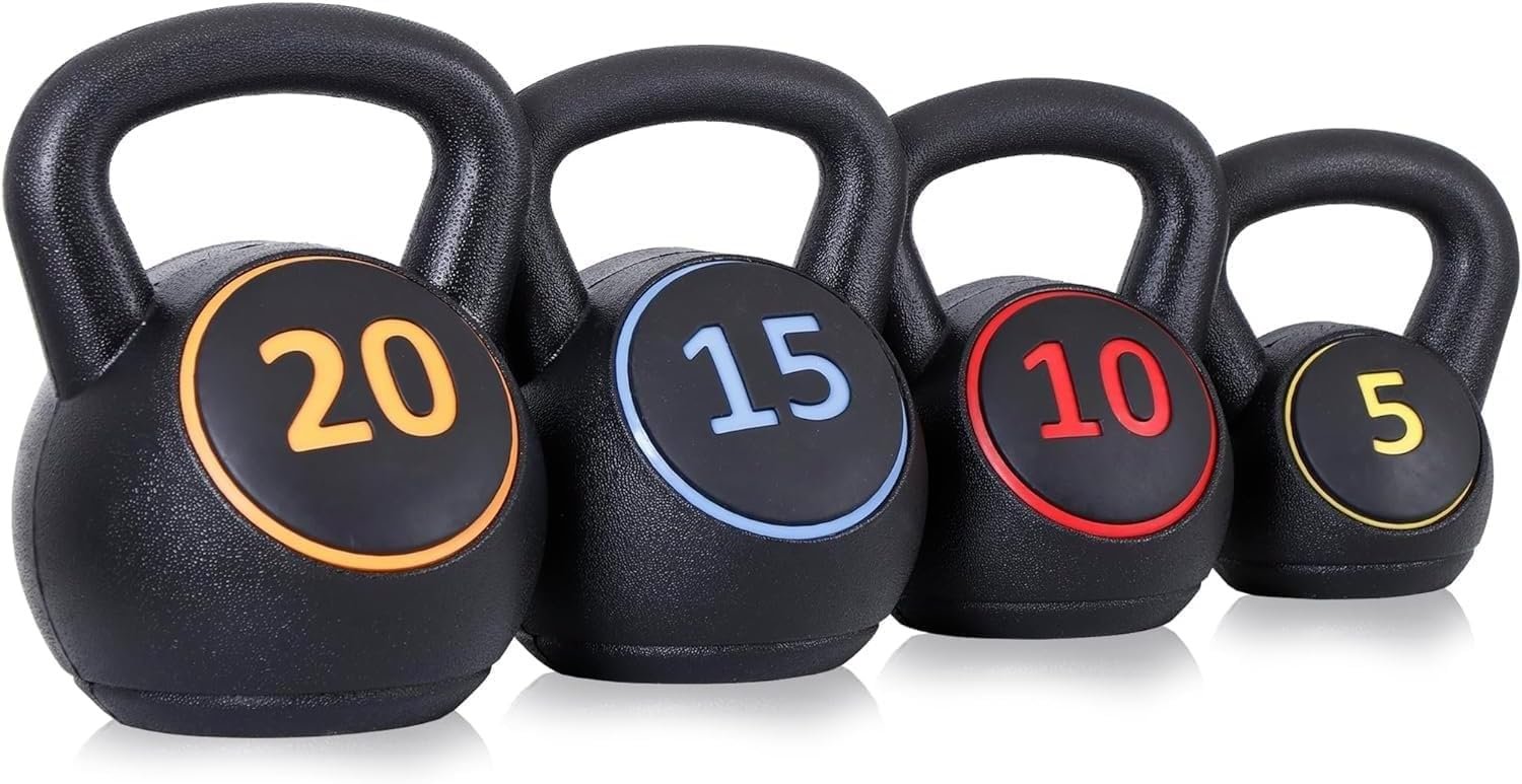 ZENY Kettlebell Sets, 4-Piece Kettlebells 5lb, 10lb, 15lb, 20 lb