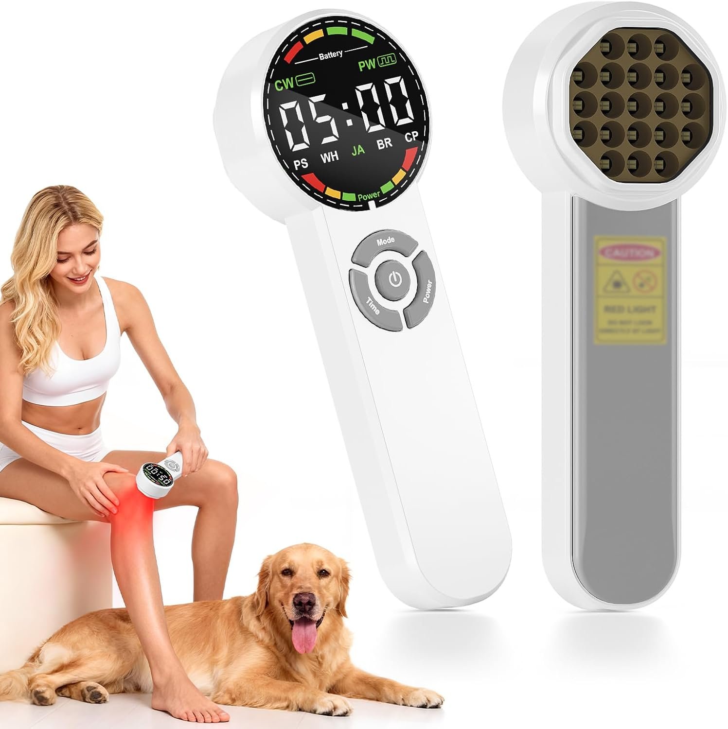 Handheld Red Light Therapy Device with Pulse Mode, 3 Wavelengths Infrared & Near Infrared Light Therapy for Body, Knee, Shoulder, Back, Joints & Muscles, 5 Core Modes, Safe for Humans and Pets