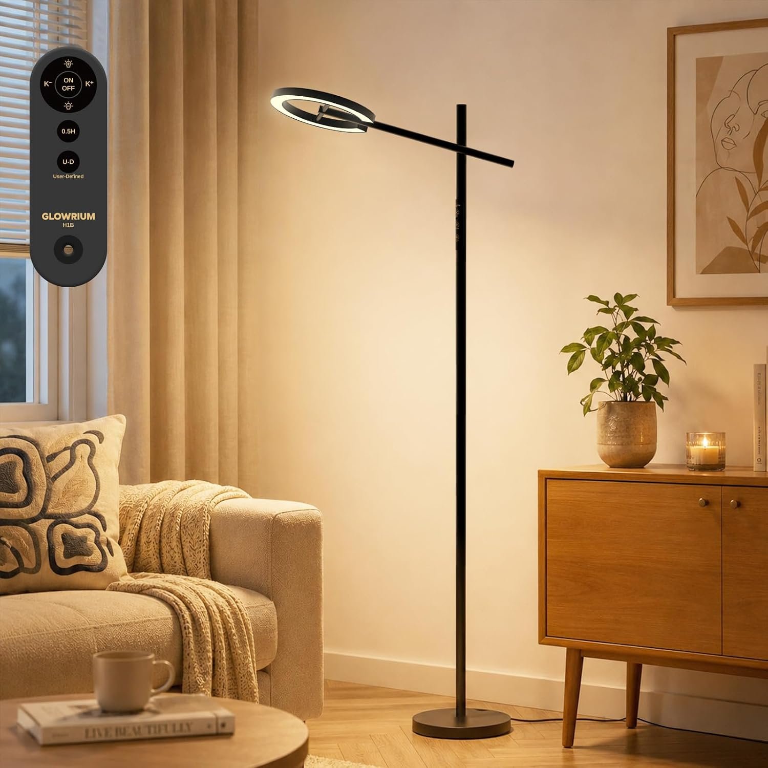 12000 LUX Light Therapy Lamp, UV-Free LED Floor SunLight Lamp, Happy Lamp