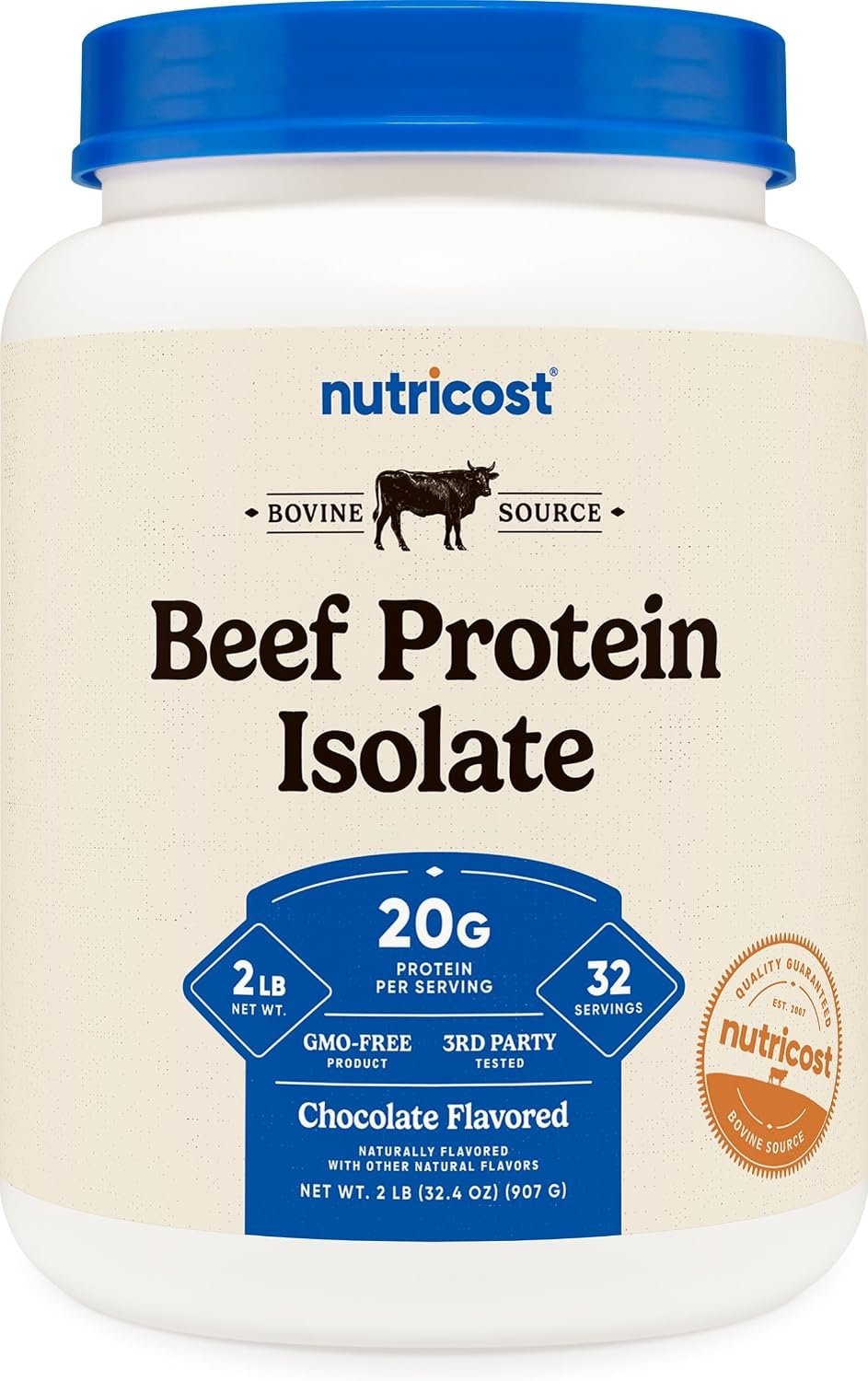 Nutricost Beef Protein Isolate Powder (Chocolate) 2LB, Gluten-Free