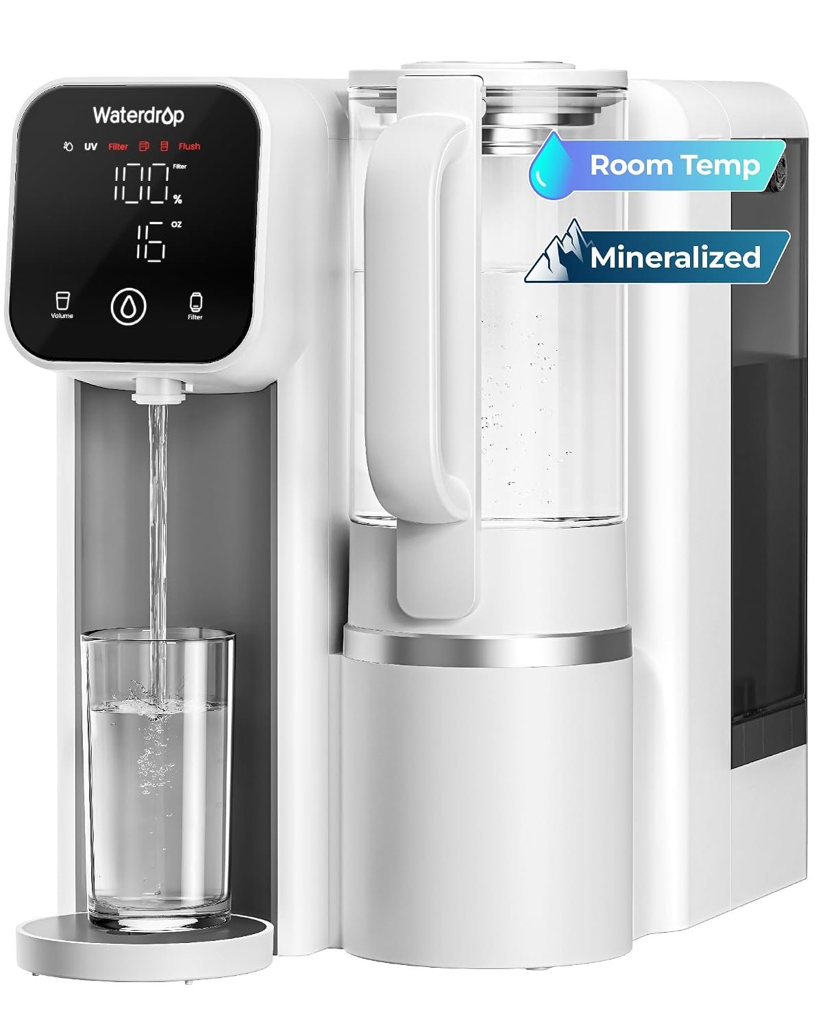 Waterdrop M6SL Mineral Reverse Osmosis Water Filter Countertop, Room-Temp