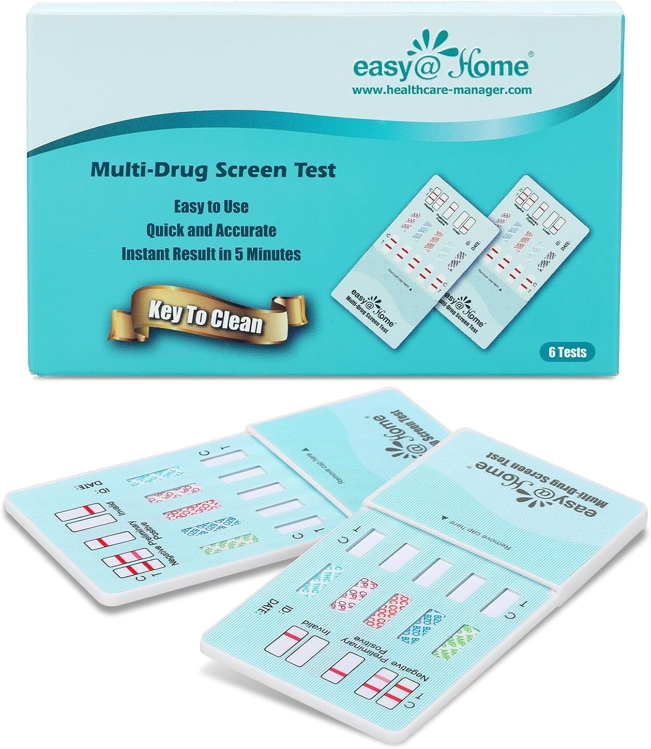 Easy@Home 5 Panel Urine Drug Test Kit, Multi Drug Screening Test, 6 Pack