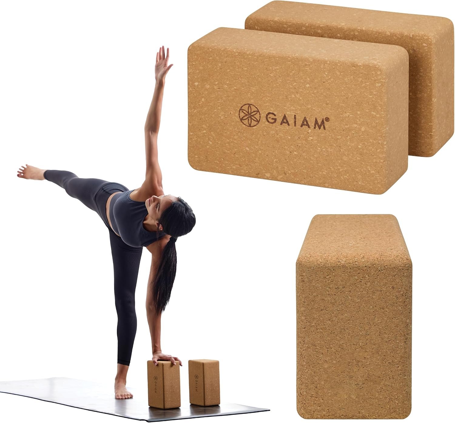 Gaiam Yoga Block – Supportive Latex-Free Eva Foam – Soft Non-Slip Surface with Beveled Edges for Yoga, Pilates, Meditation