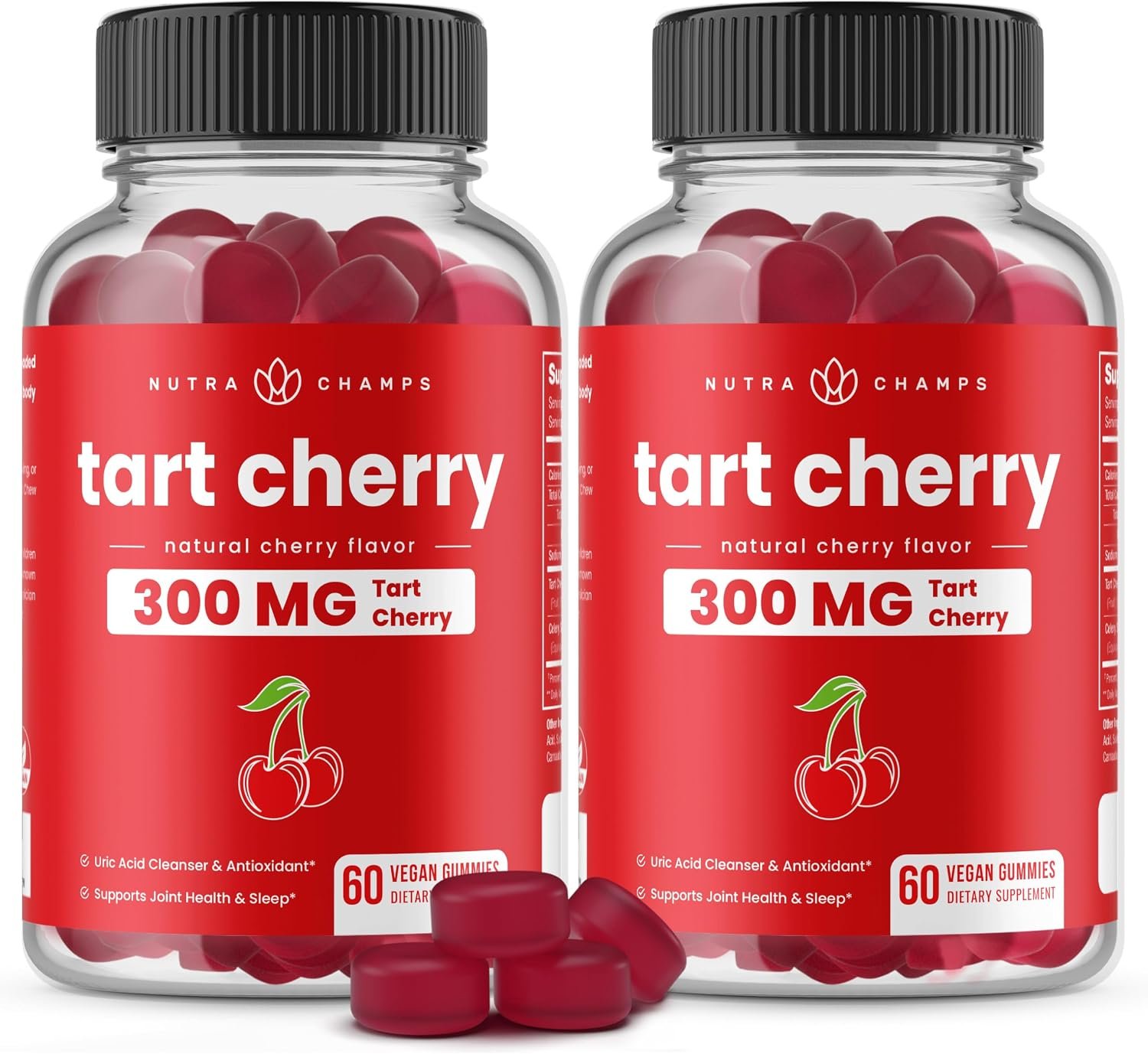 Tart Cherry Gummies with Celery Seed – Potent 10:1 Tart Cherry Extract for Uric Acid Support, Joint Health, Muscle Recovery & Sleep – Vegan Gummies – 120 Count – Third Party Lab Tested, Vegan, Non-GMO