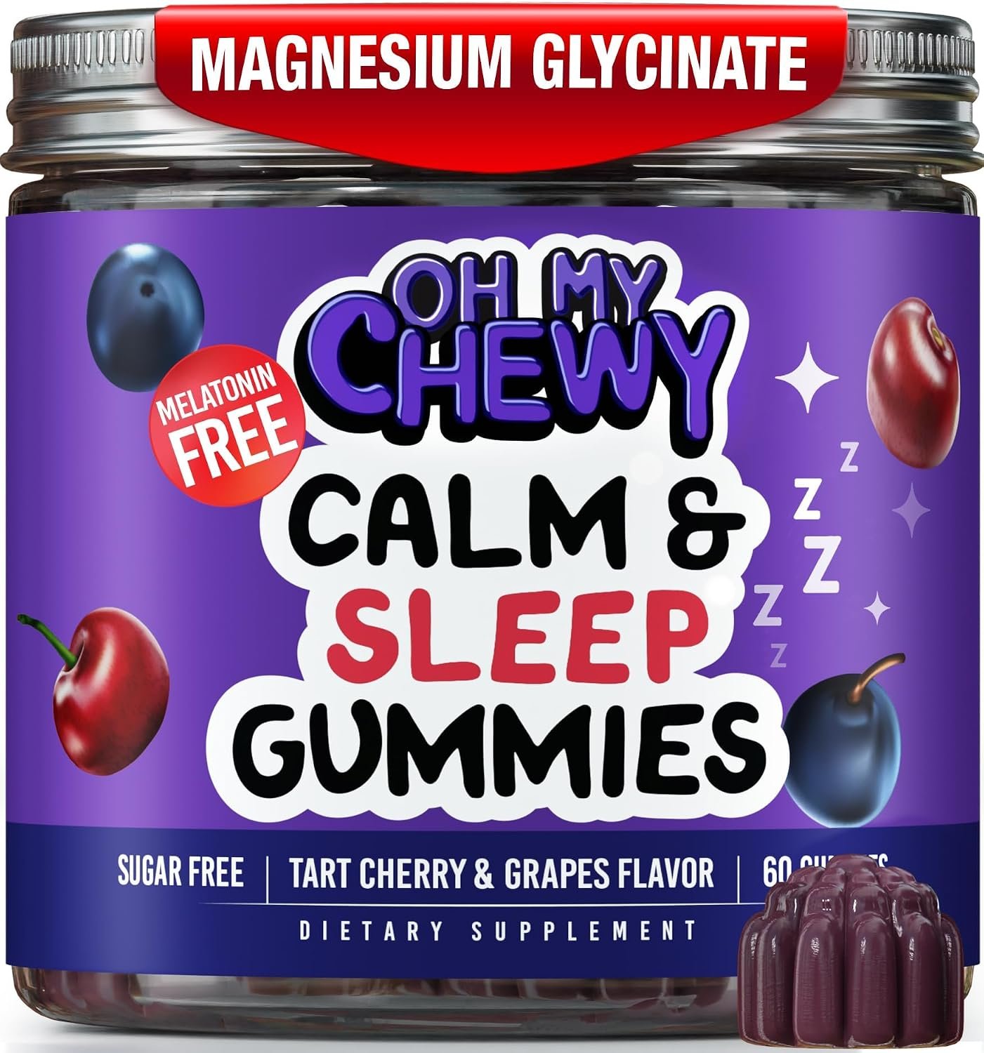 Kids Sleep Gummies – Calm Sugar-Free Magnesium Glycinate and Melatonin-Free