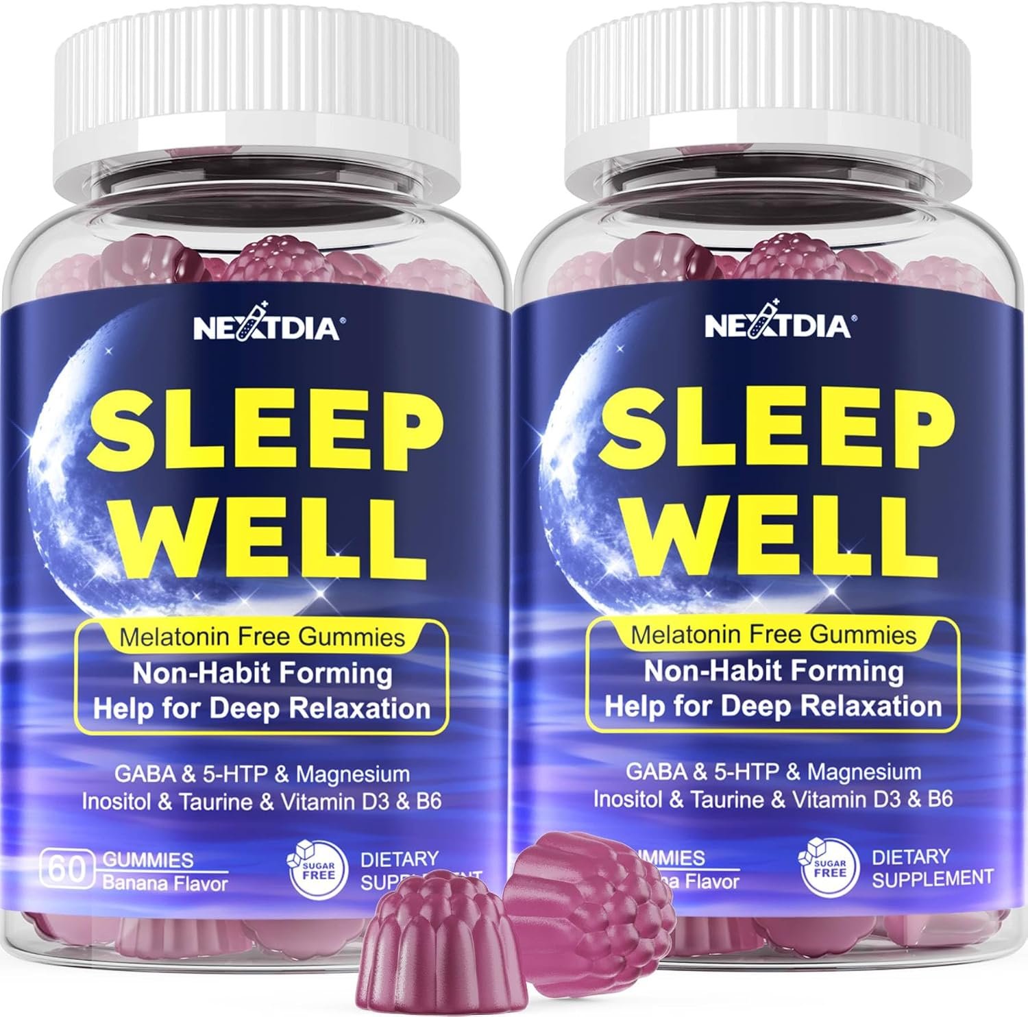Nextdia Melatonin Free Adult Sleep Gummies, 300mg Magnesium Glycinate