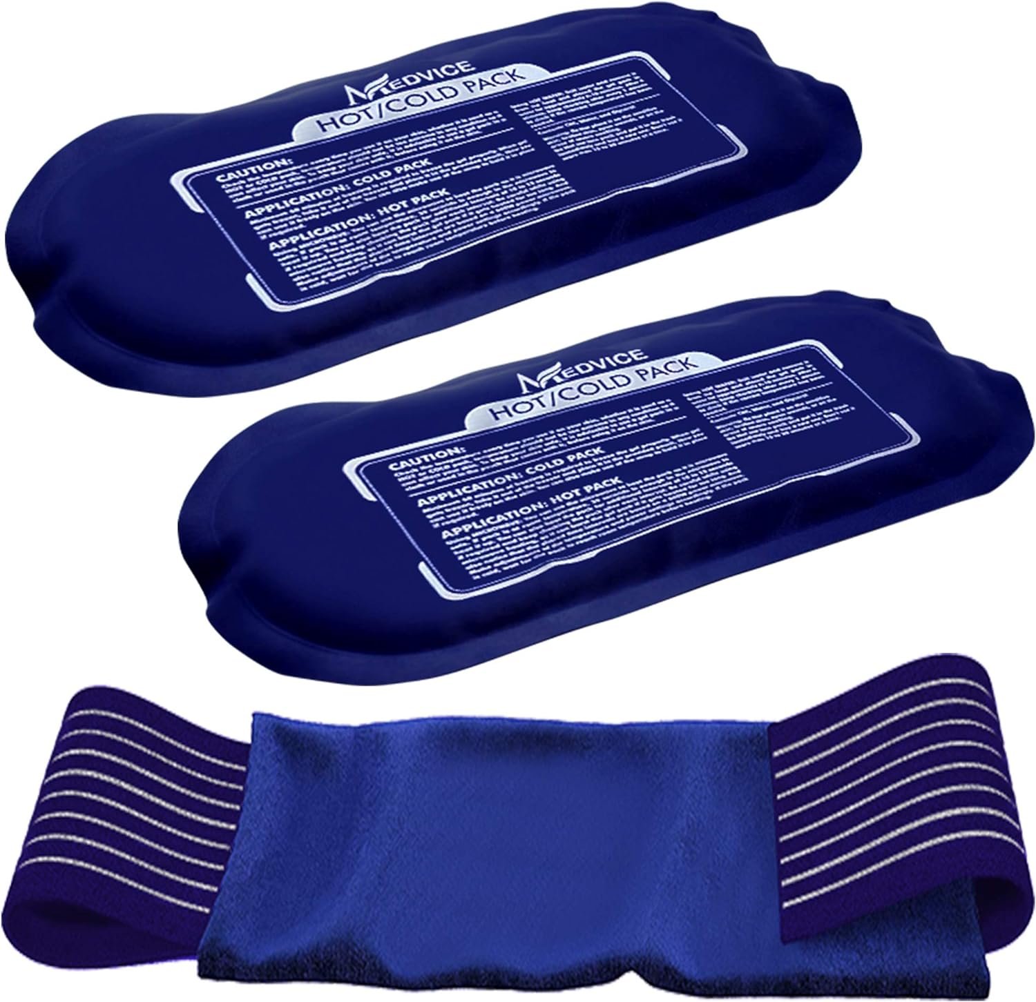 Reusable Hot and Cold Ice Packs for Injuries (3-Piece Set), Joint Pain