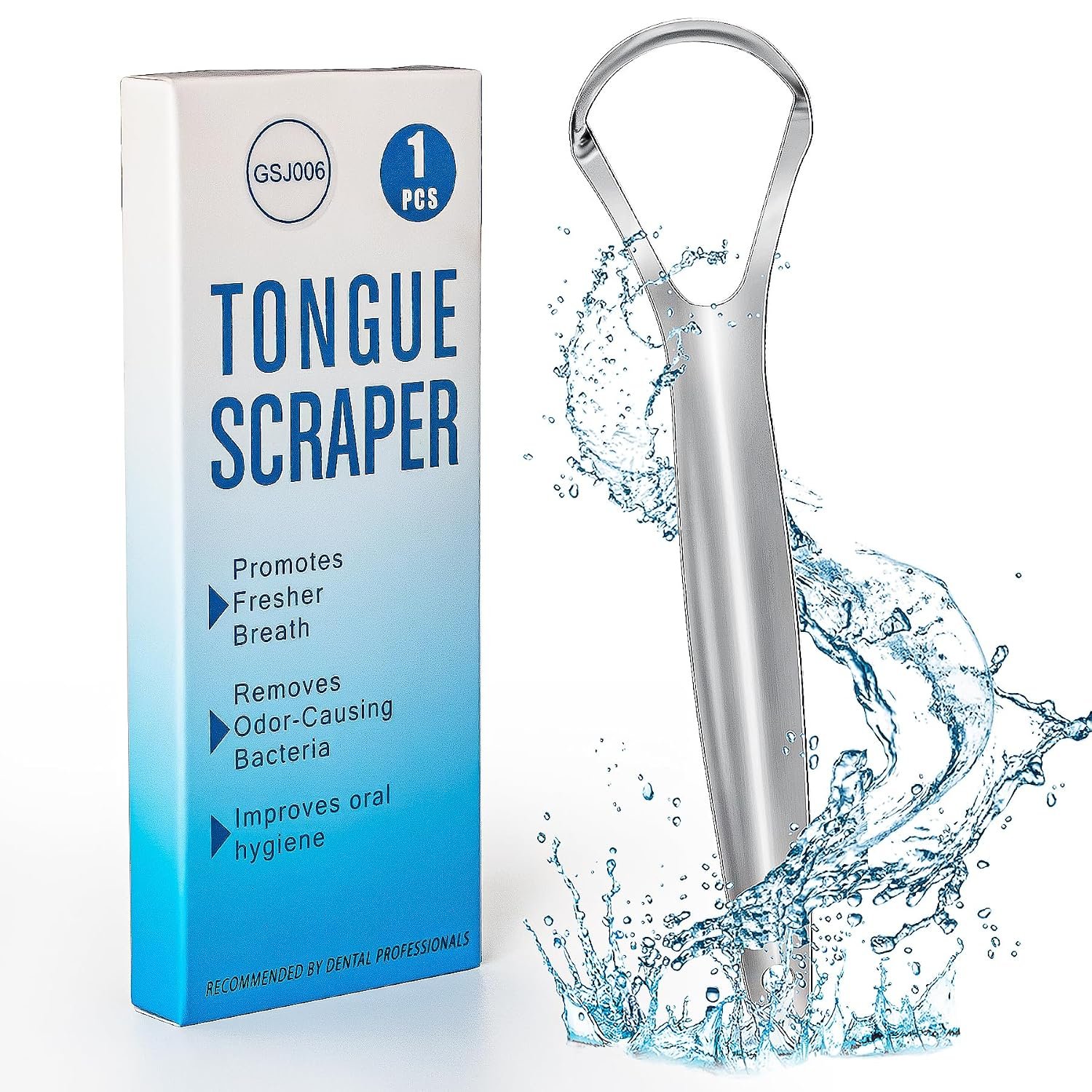 AILE Tongue Scraper, 100% Useful Surgical Stainless Steel Tongue Cleaner for Both Adults and Kids, Professional Reduce Bad Breath Metal Tongue Scrapers, Help Your Oral Hygiene”