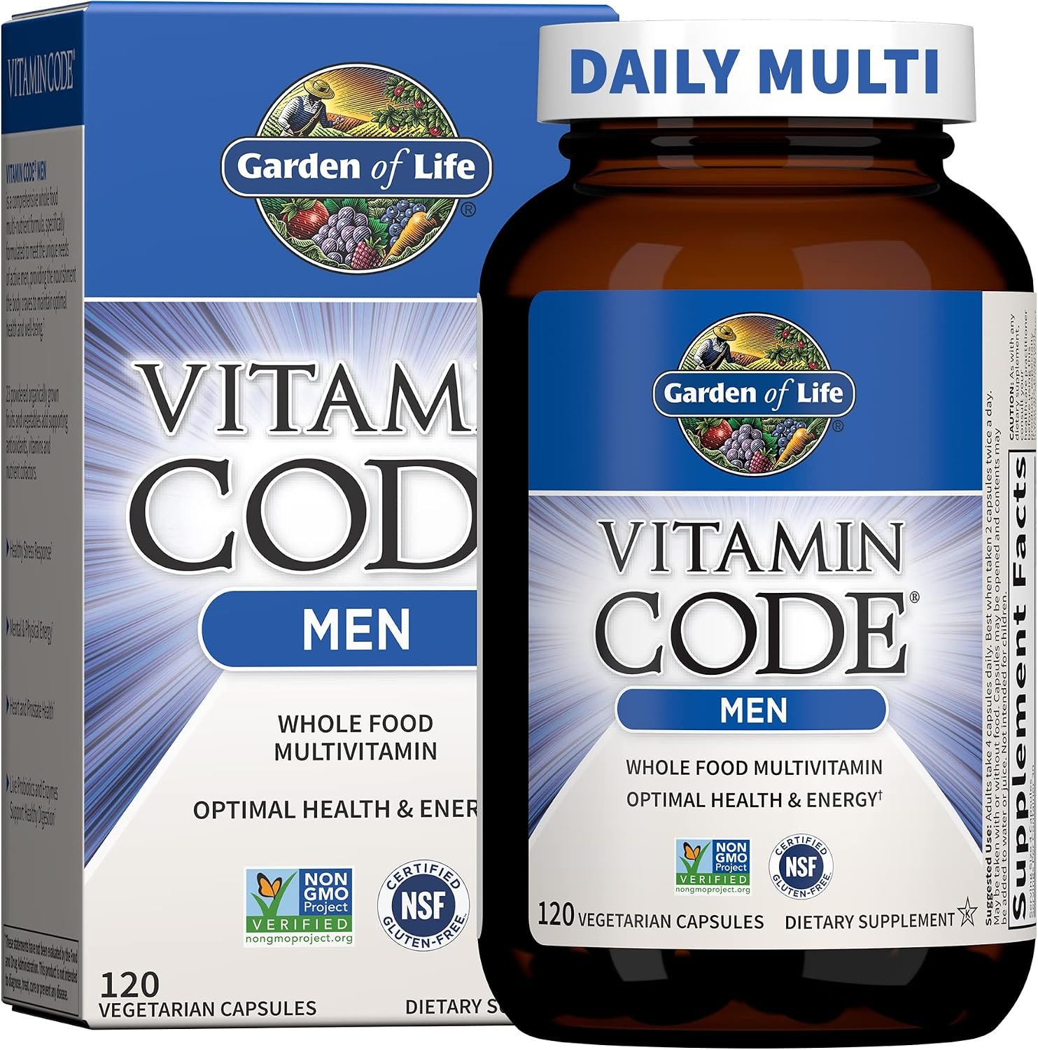 Garden of Life Vitamin Code Mens Multivitamin with Probiotics, 120 Capsules