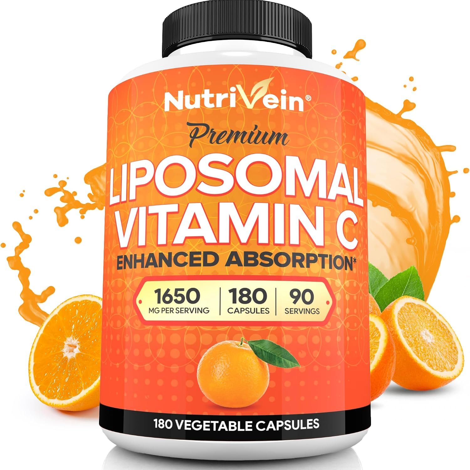 Nutrivein Premium Liposomal Vitamin C Supplement 1650mg – 180 Caps