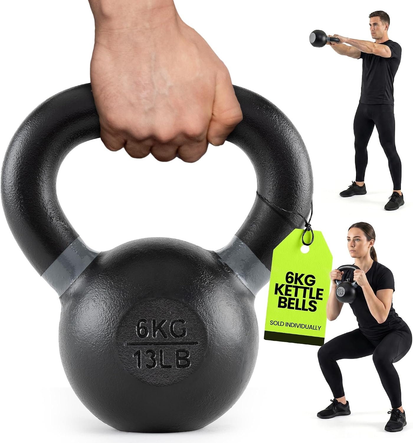 Rage Fitness Single Piece Cast Iron Kettlebell, 8 to 24 kgs, Powder Coated
