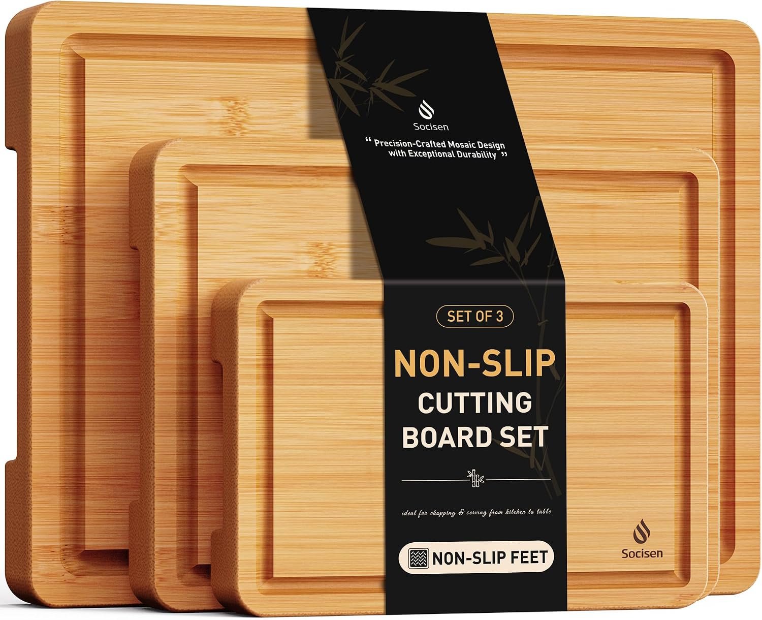 Bamboo Cutting Board Set Non Slip Feet Over Sink Kitchen Gadgets Seller 2026 First Apartment Essentials New Home Must Haves Things Stuff Accessories House Warming Decor Housewarming Hostess Host Gifts