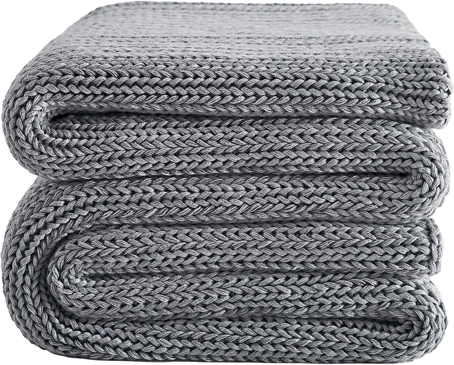 L’AGRATY Knitted Weighted Blanket 60″x80″ 15lbs for Adults Cooling