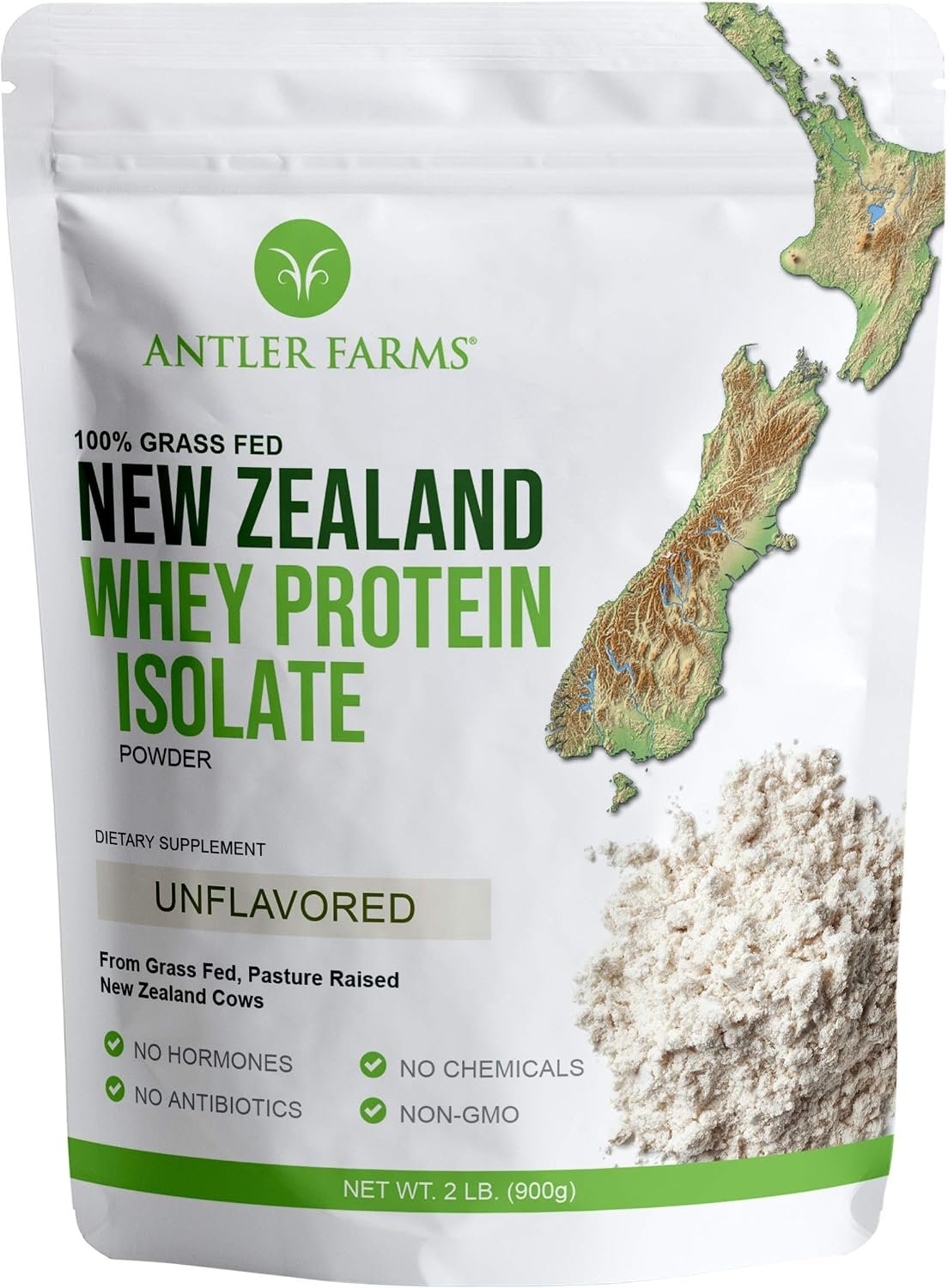 Antler Farms New Zealand Whey Protein Isolate – Unflavored, 2 lbs