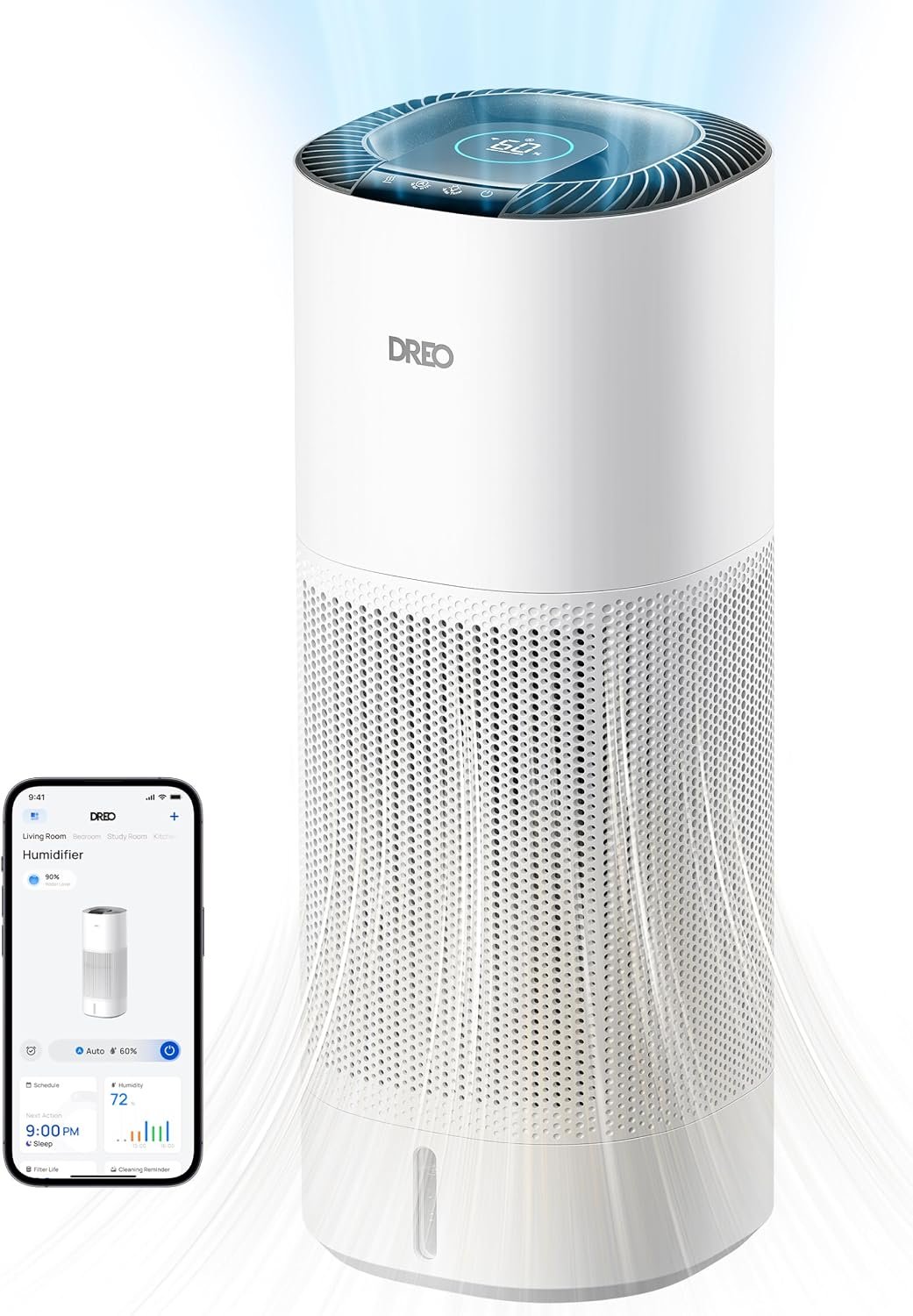 DREO 10L Smart Evaporative Humidifiers for Bedroom up to 1000ft², 50H