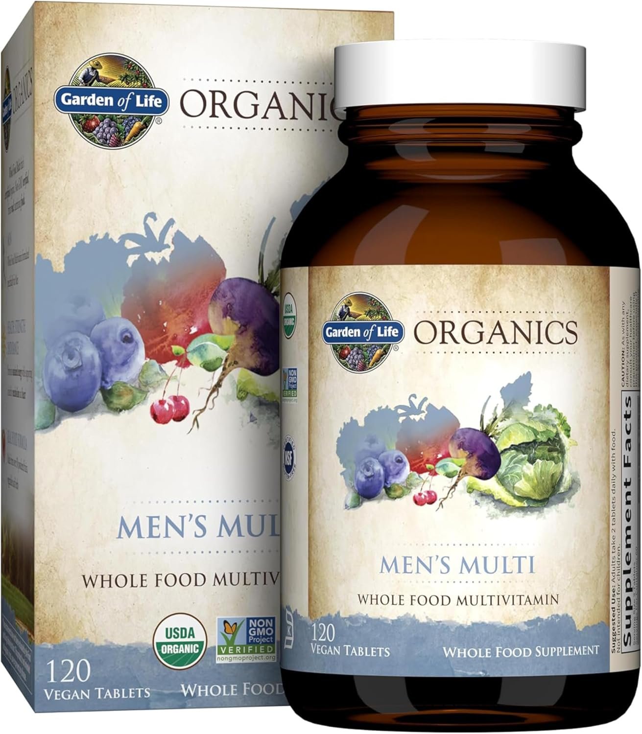 Garden of Life Organics Men’s Multivitamin, 120 Tablets